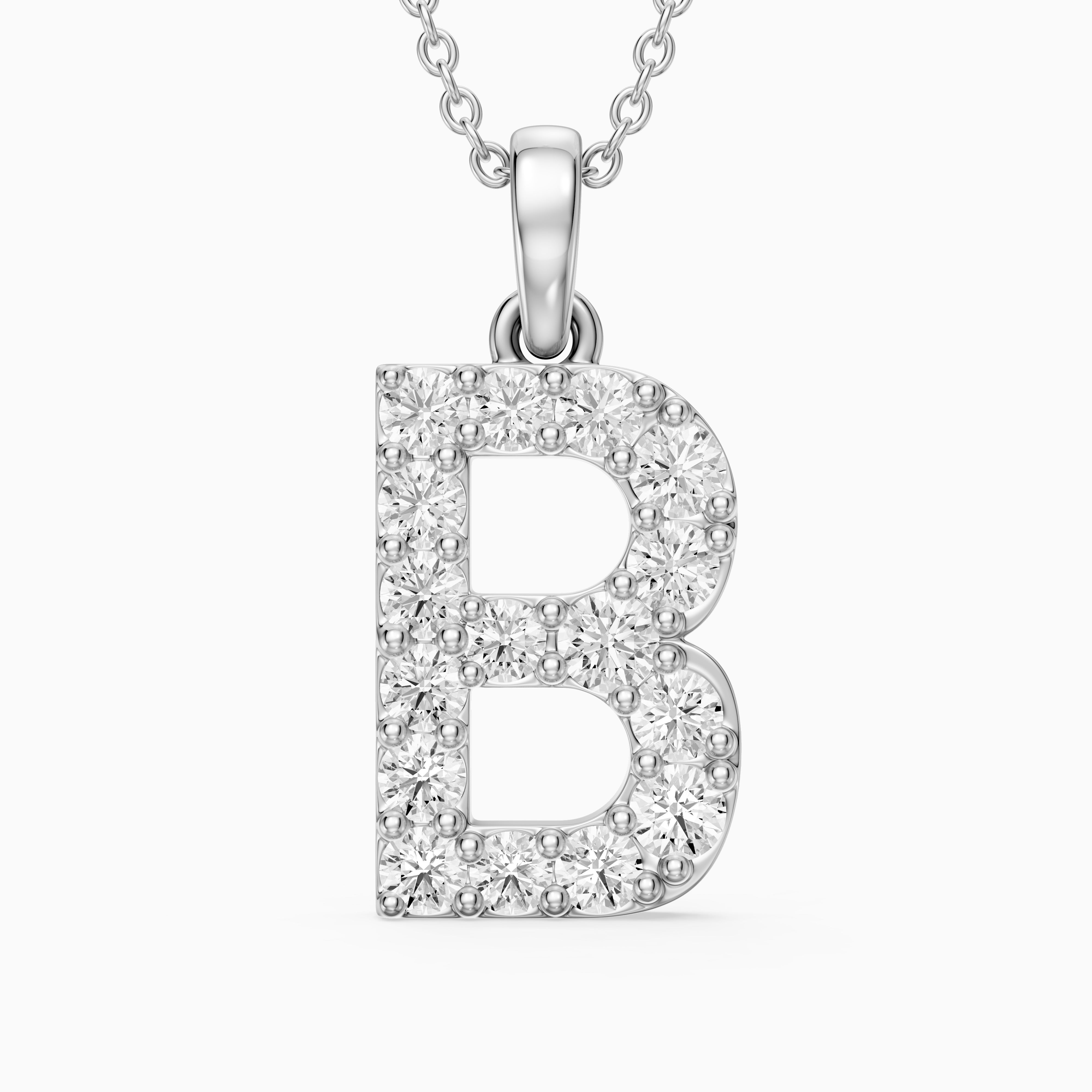 Brooklyn Lab Grown Diamond B Initial Pendant Necklace