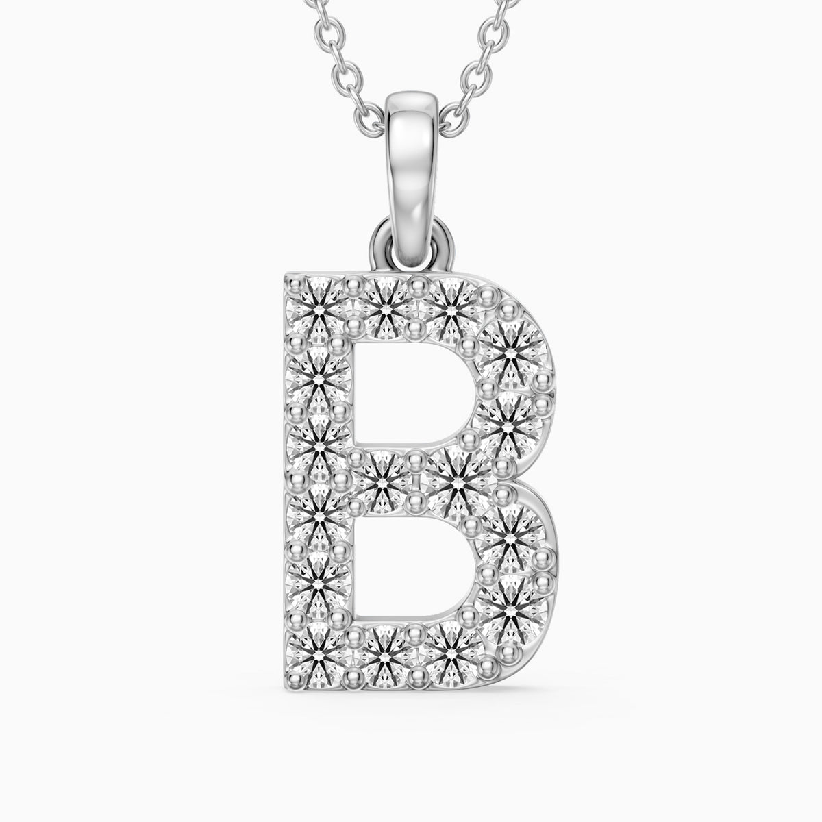 Brooklyn Lab Grown Diamond B Initial Pendant Necklace