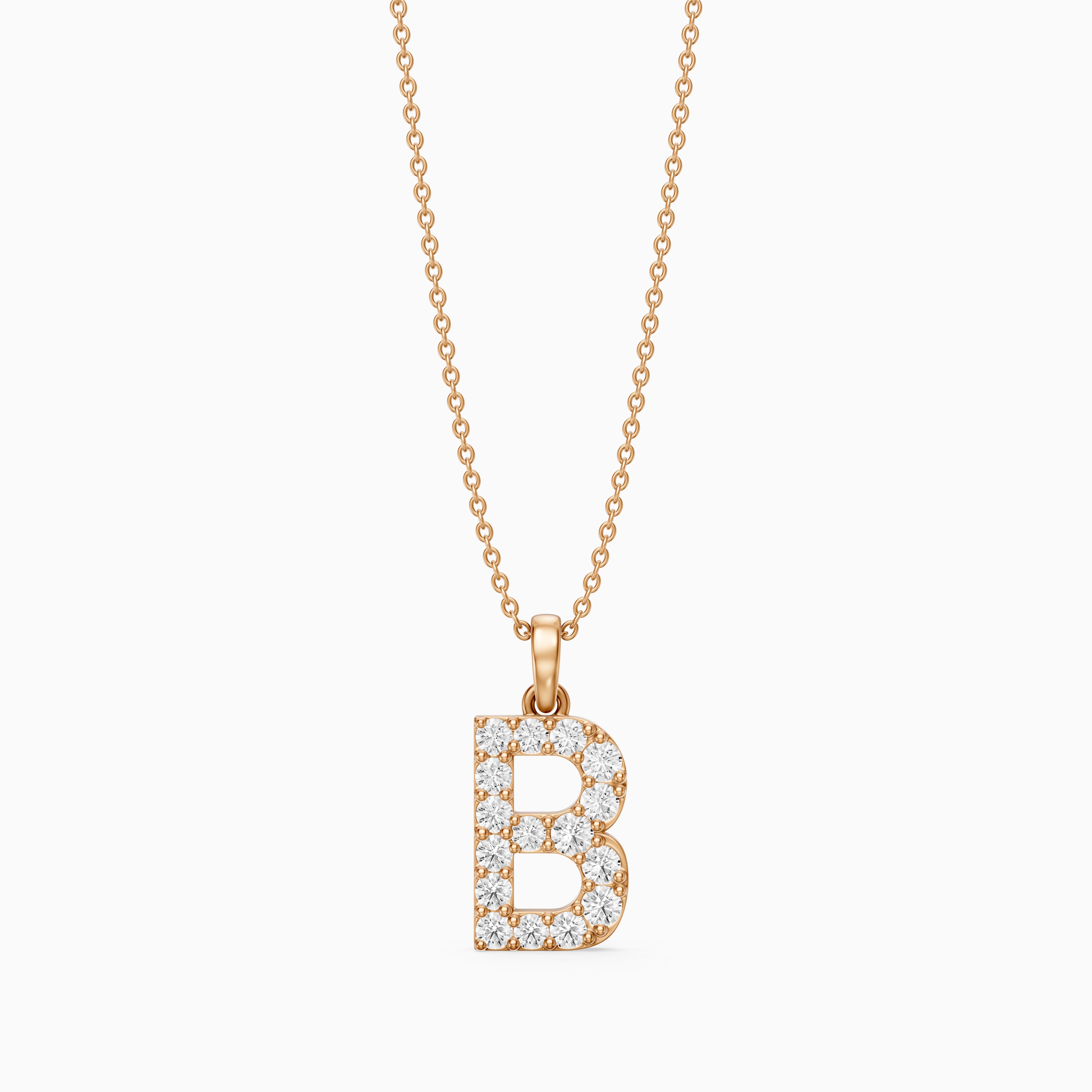 Brooklyn Lab Grown Diamond B Initial Pendant Necklace