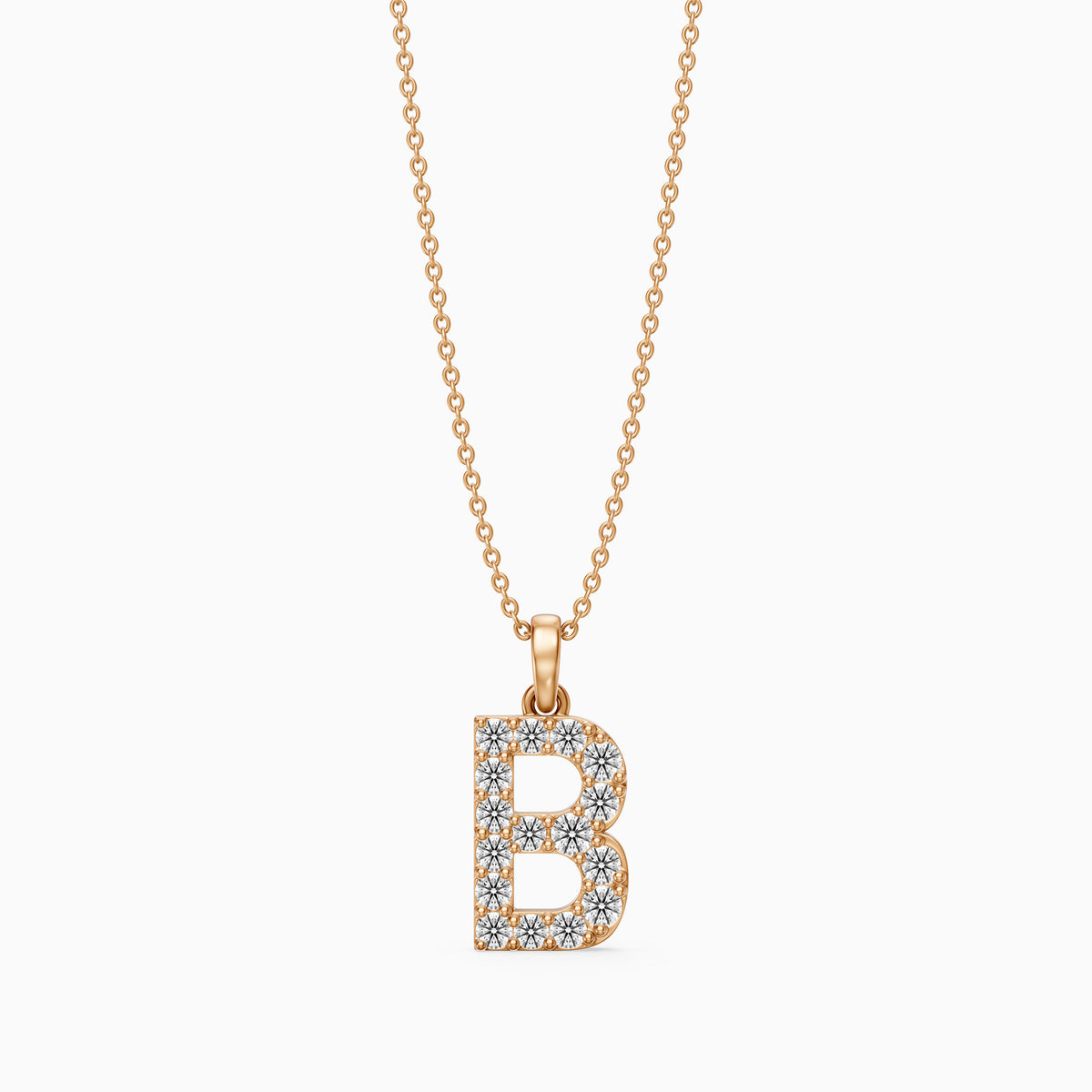 Brooklyn Lab Grown Diamond B Initial Pendant Necklace