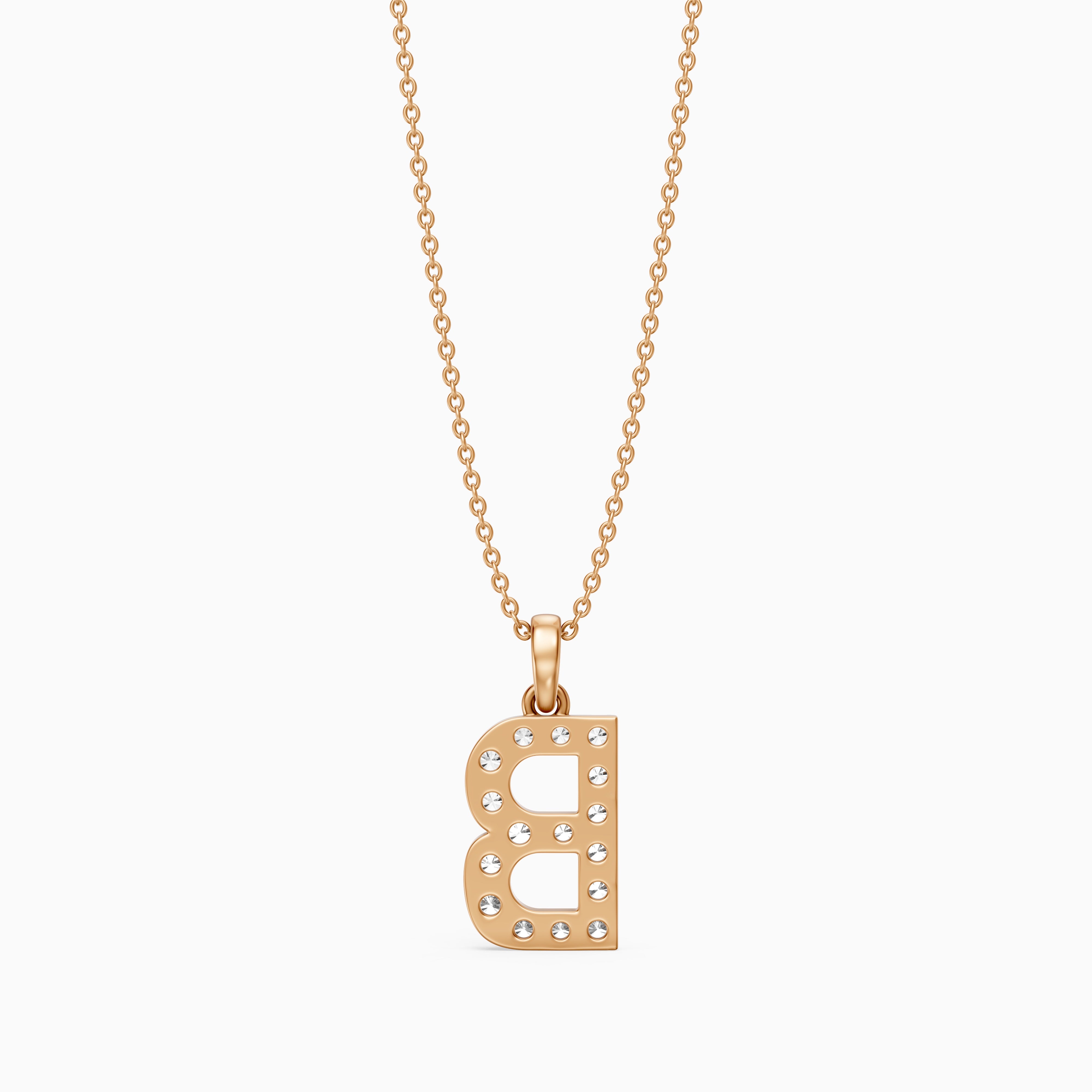 Brooklyn Lab Grown Diamond B Initial Pendant Necklace