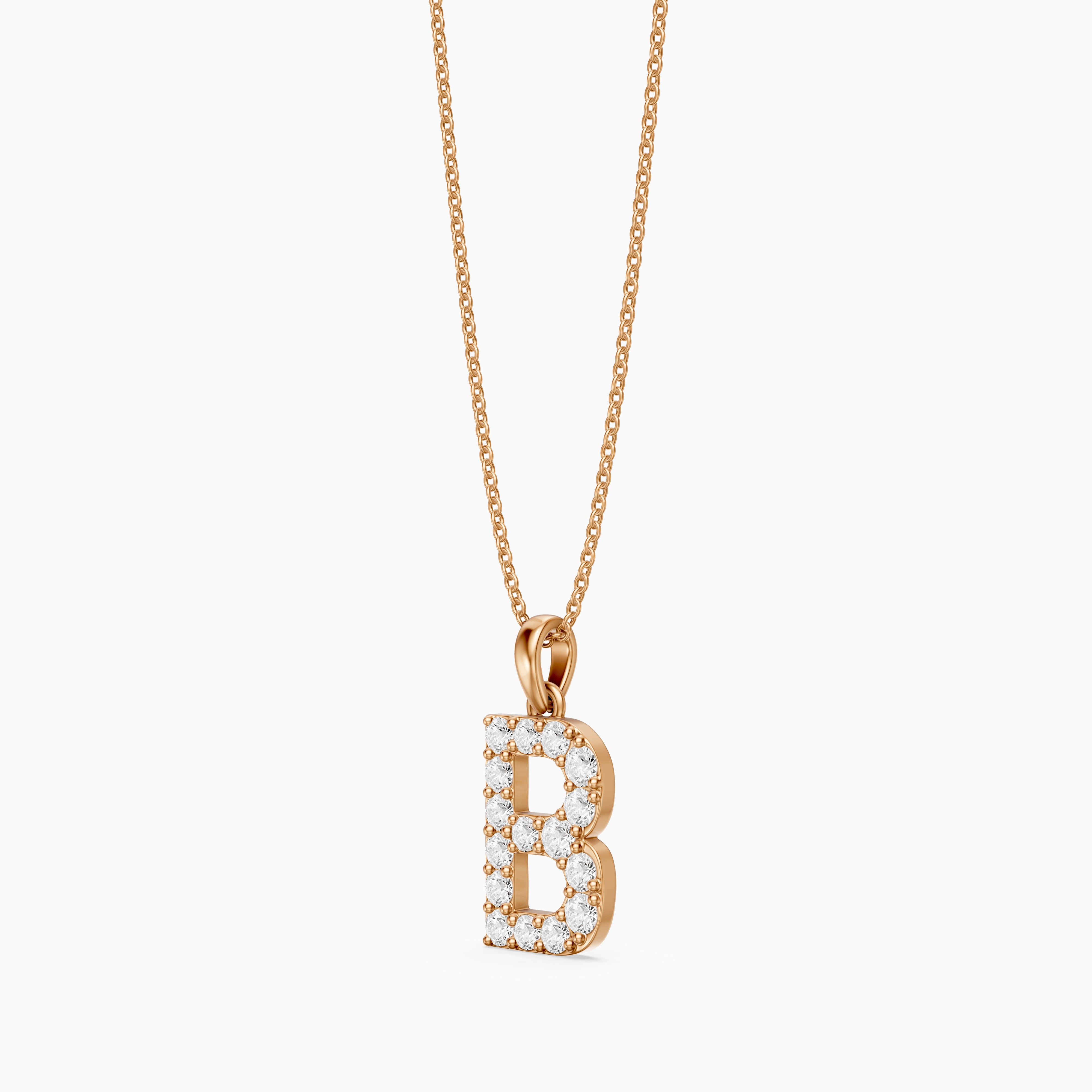 Brooklyn Lab Grown Diamond B Initial Pendant Necklace