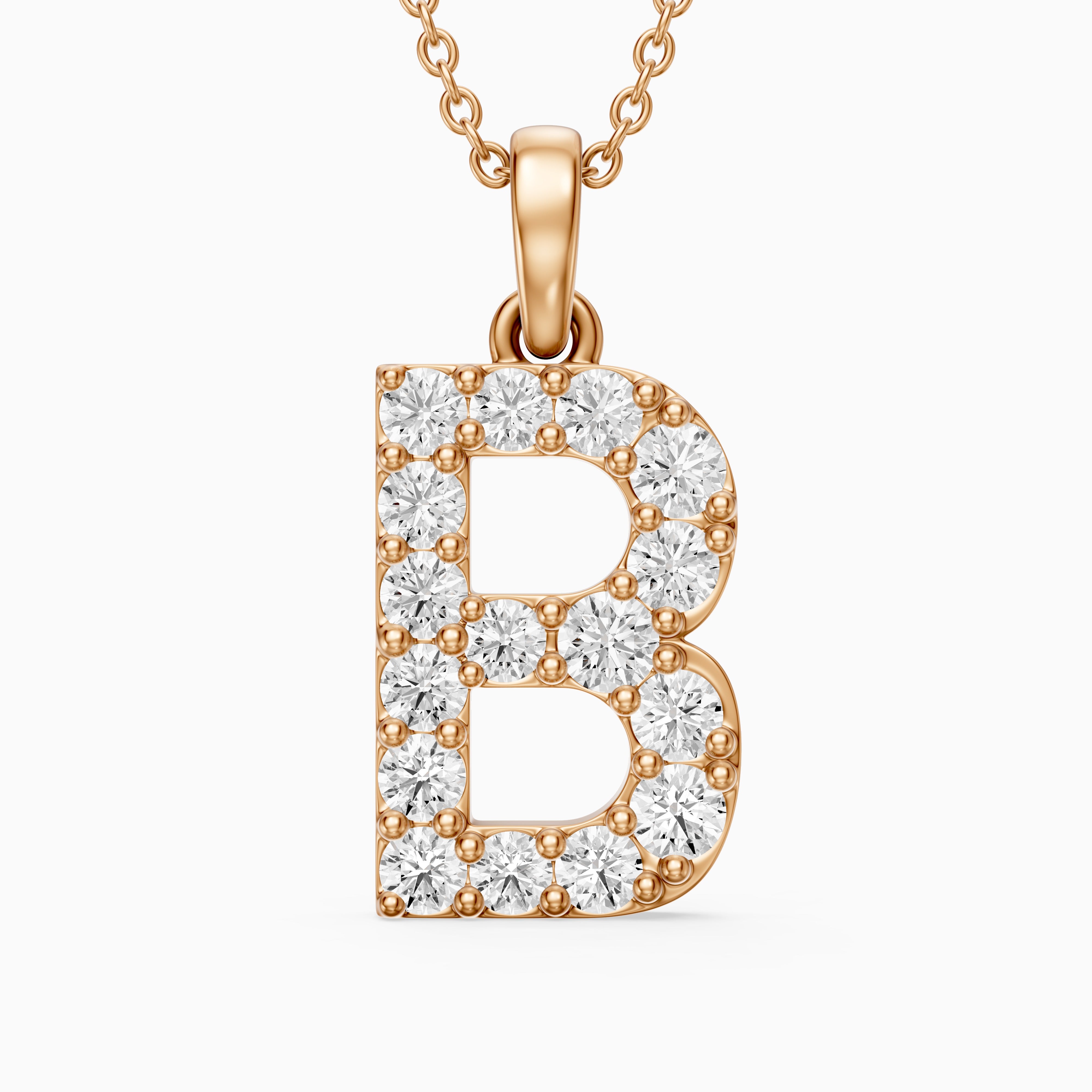 Brooklyn Lab Grown Diamond B Initial Pendant Necklace