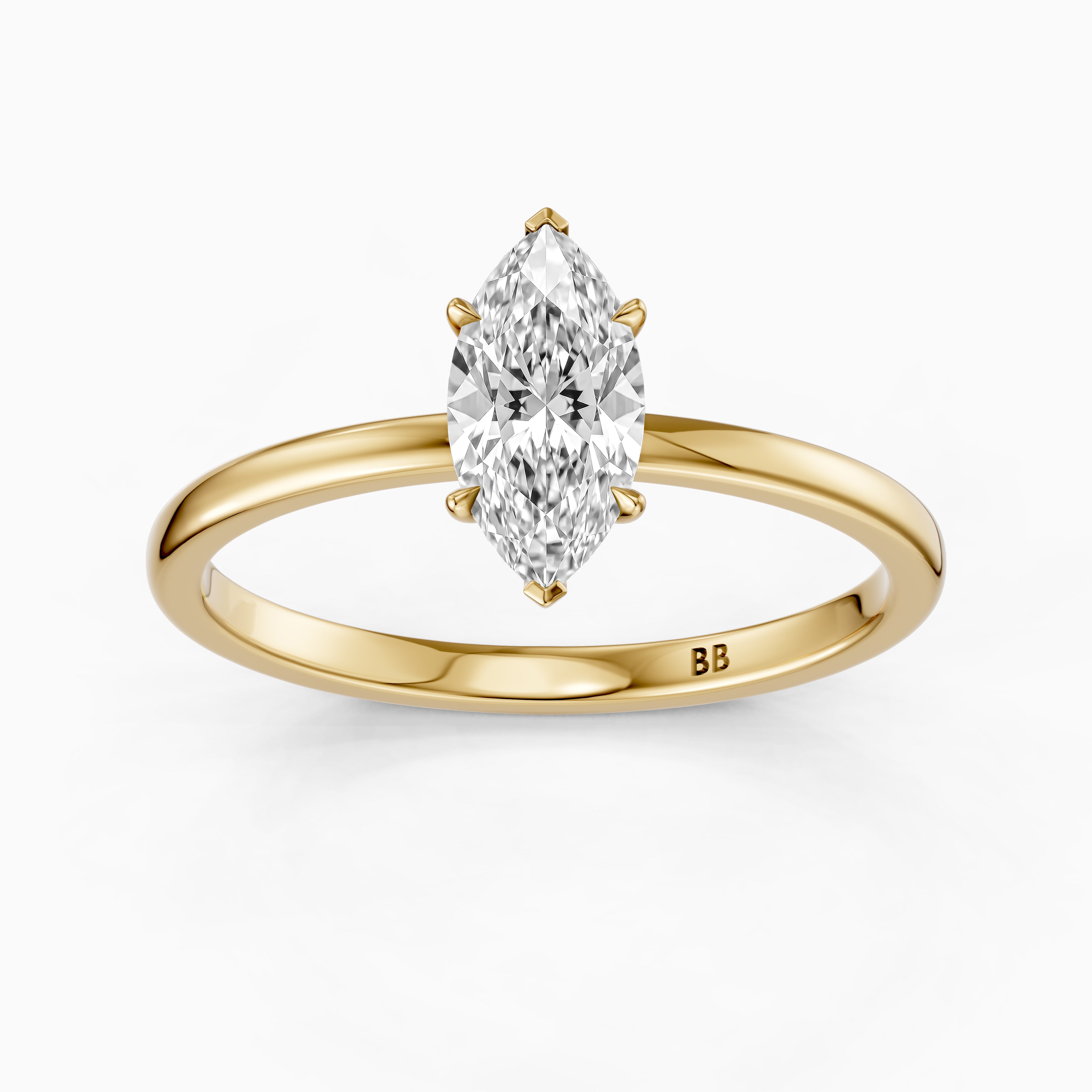 Shasta Marquise Cut Low Profile Solitaire Lab Grown Diamond Ring