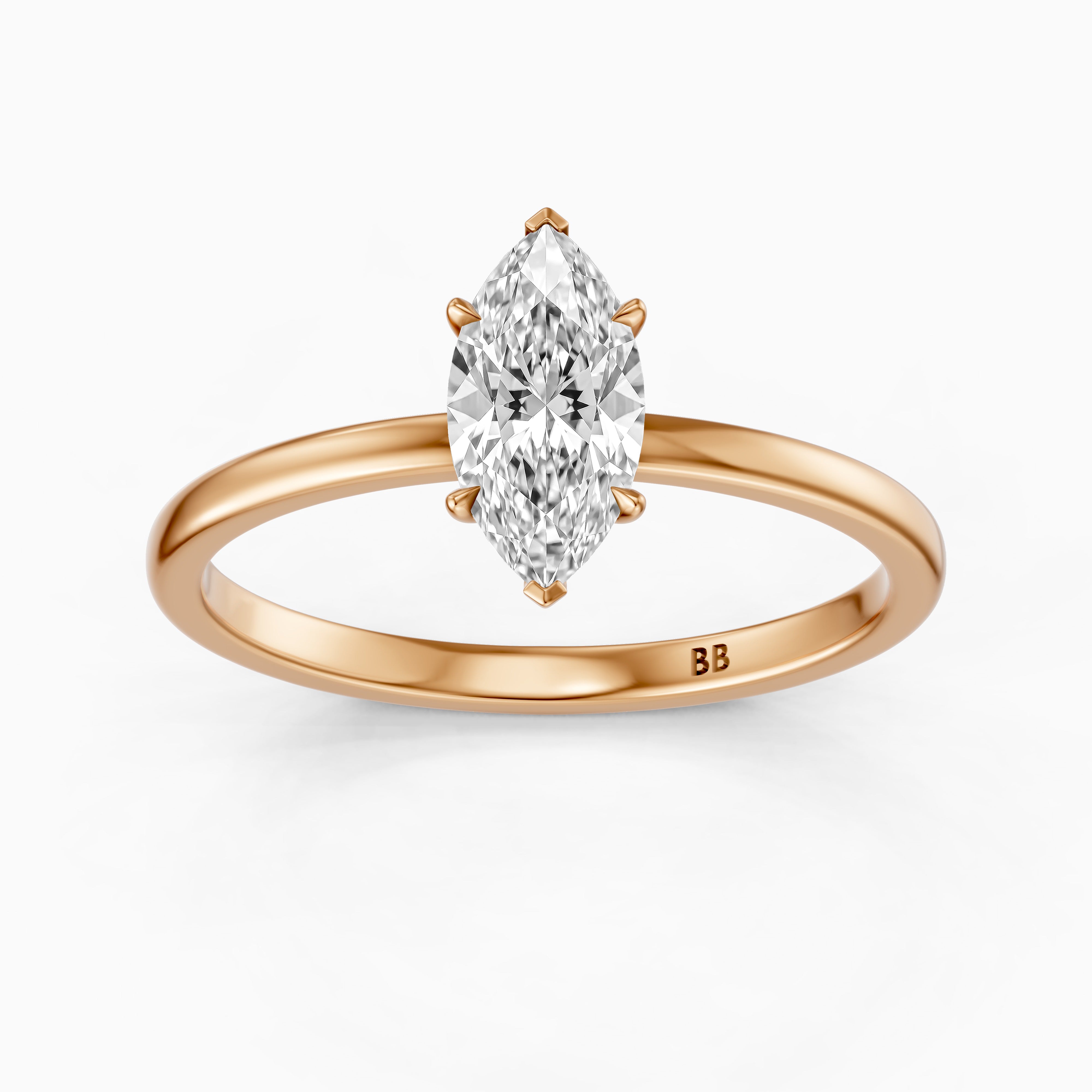Shasta Marquise Cut Low Profile Solitaire Lab Grown Diamond Ring