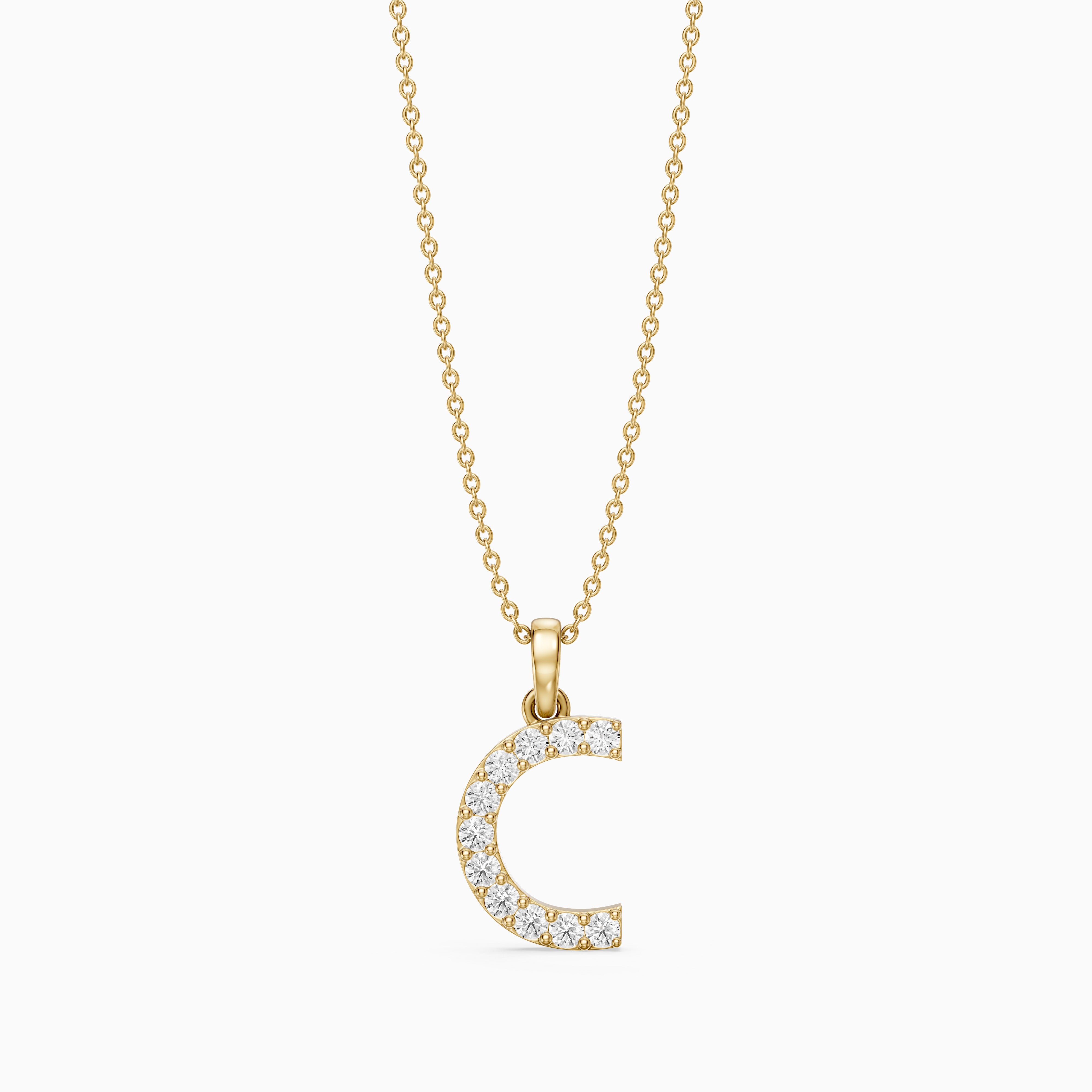 Taylor Lab Grown Diamond C Initial Pendant Necklace