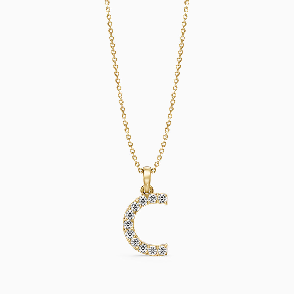 Taylor Lab Grown Diamond C Initial Pendant Necklace