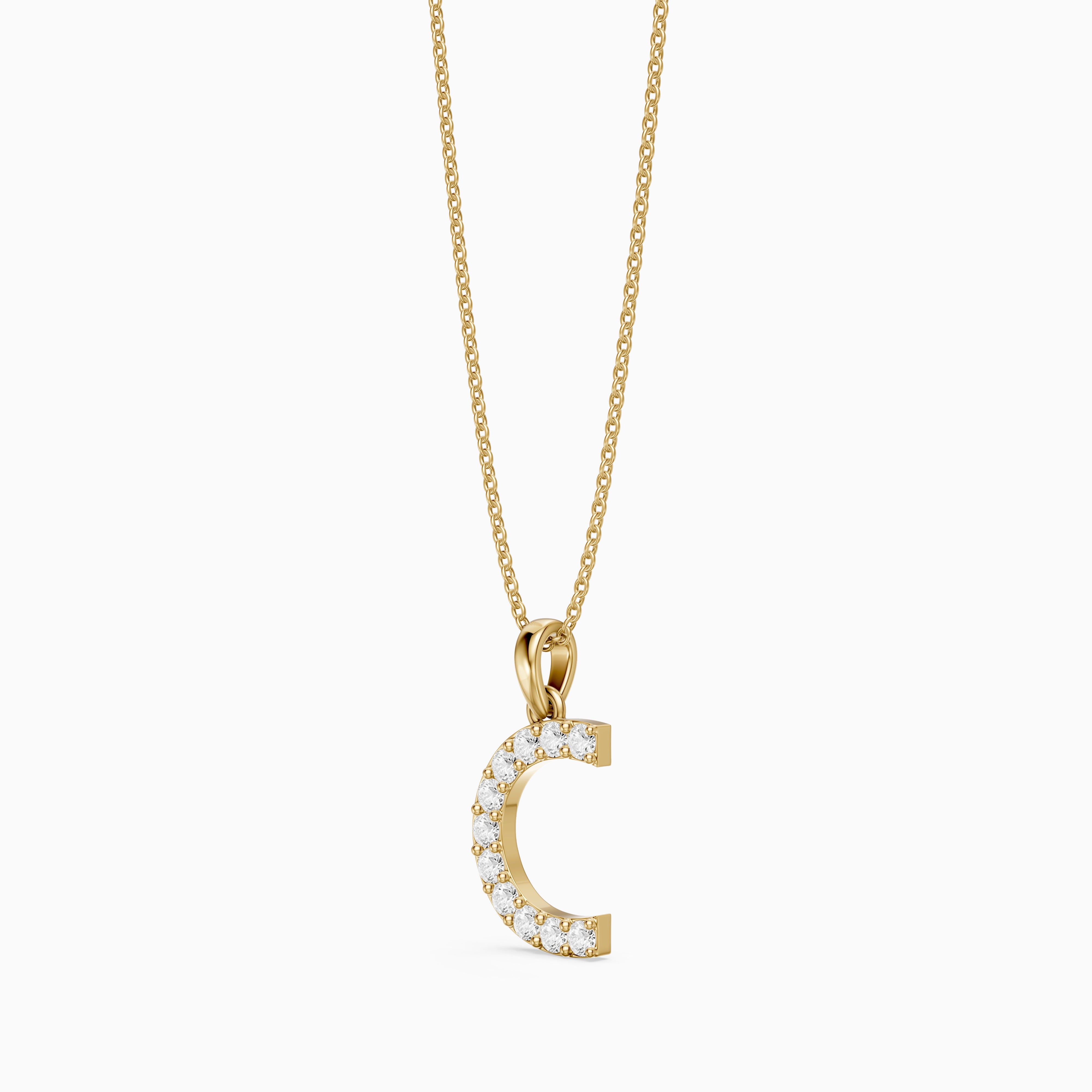 Taylor Lab Grown Diamond C Initial Pendant Necklace