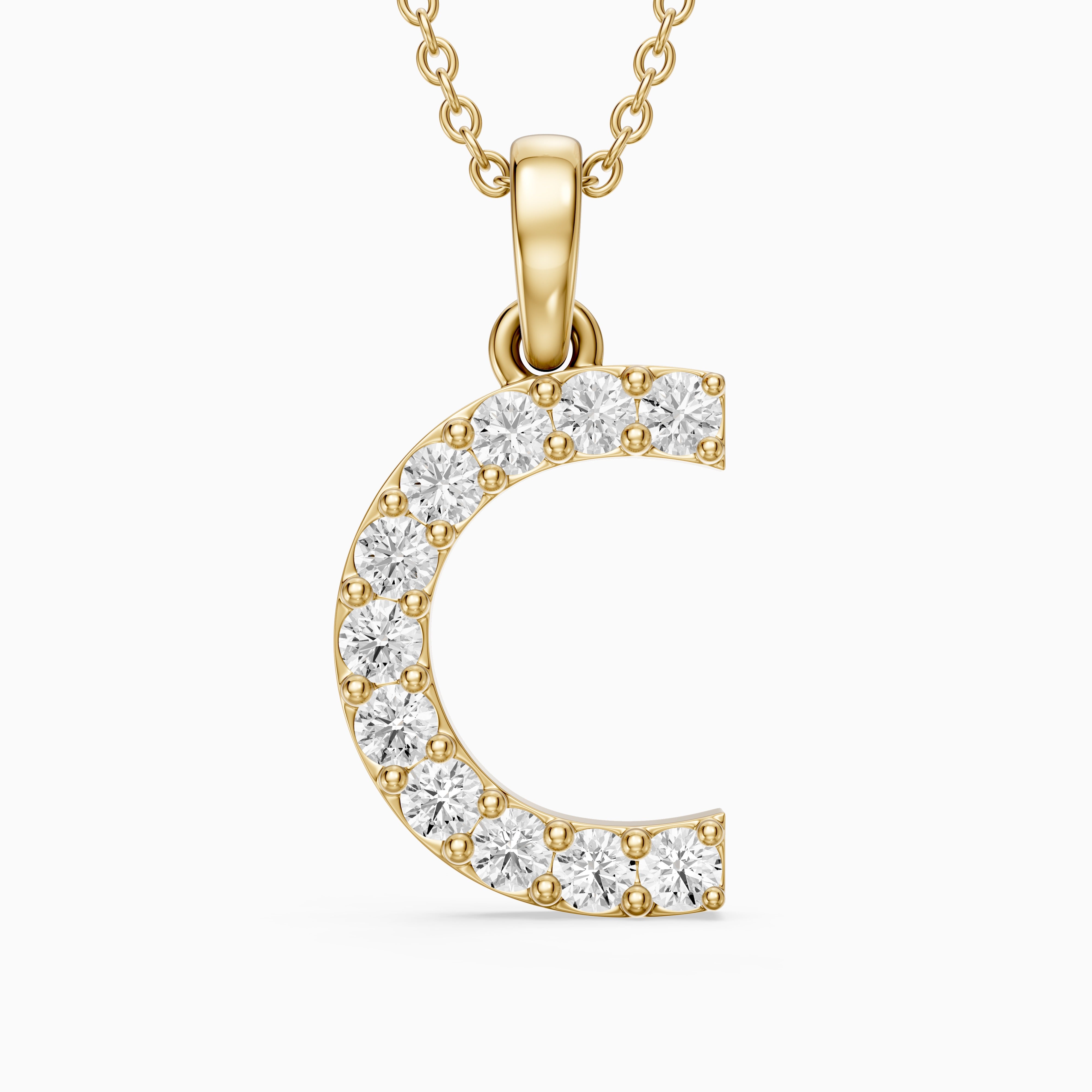 Taylor Lab Grown Diamond C Initial Pendant Necklace