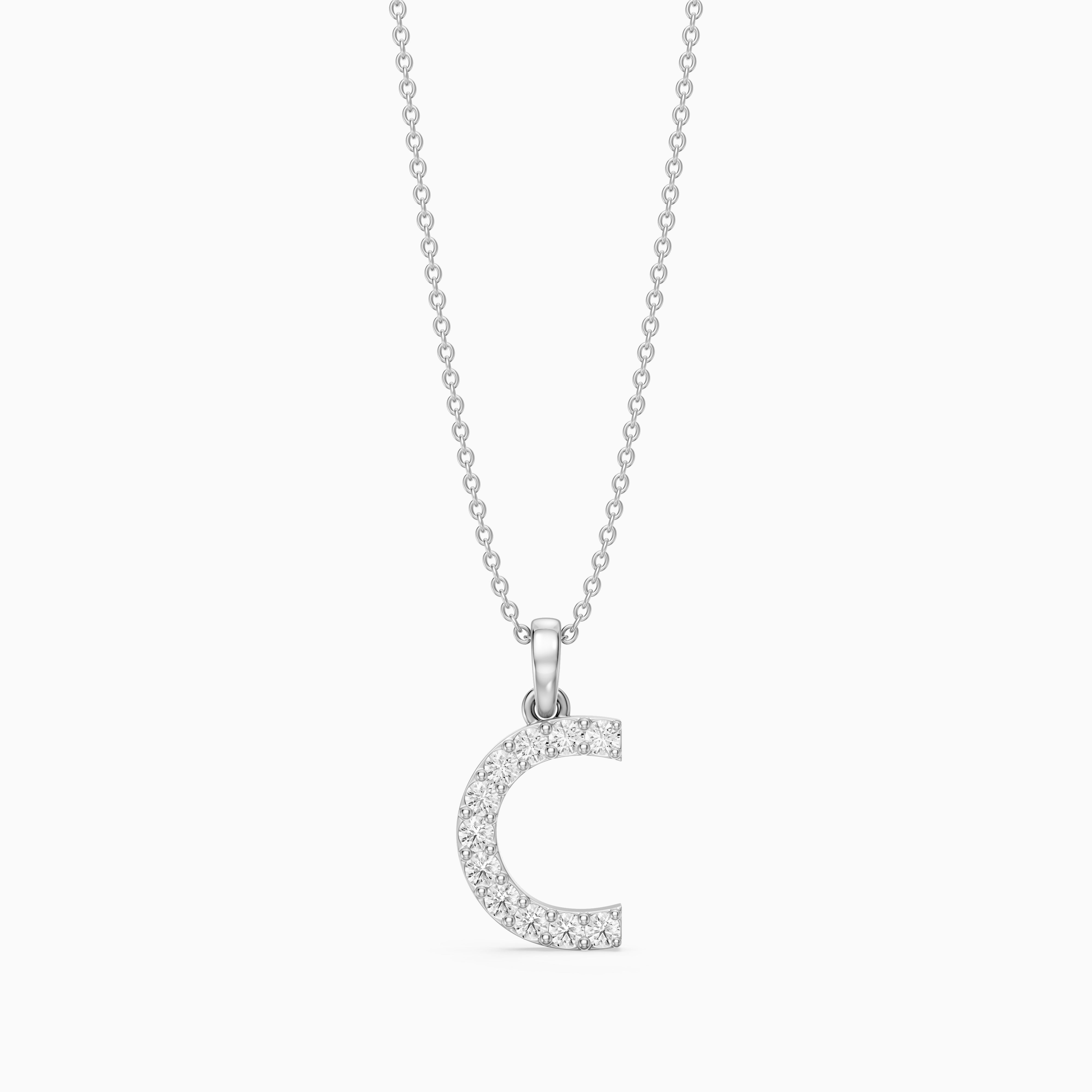 Taylor Lab Grown Diamond C Initial Pendant Necklace