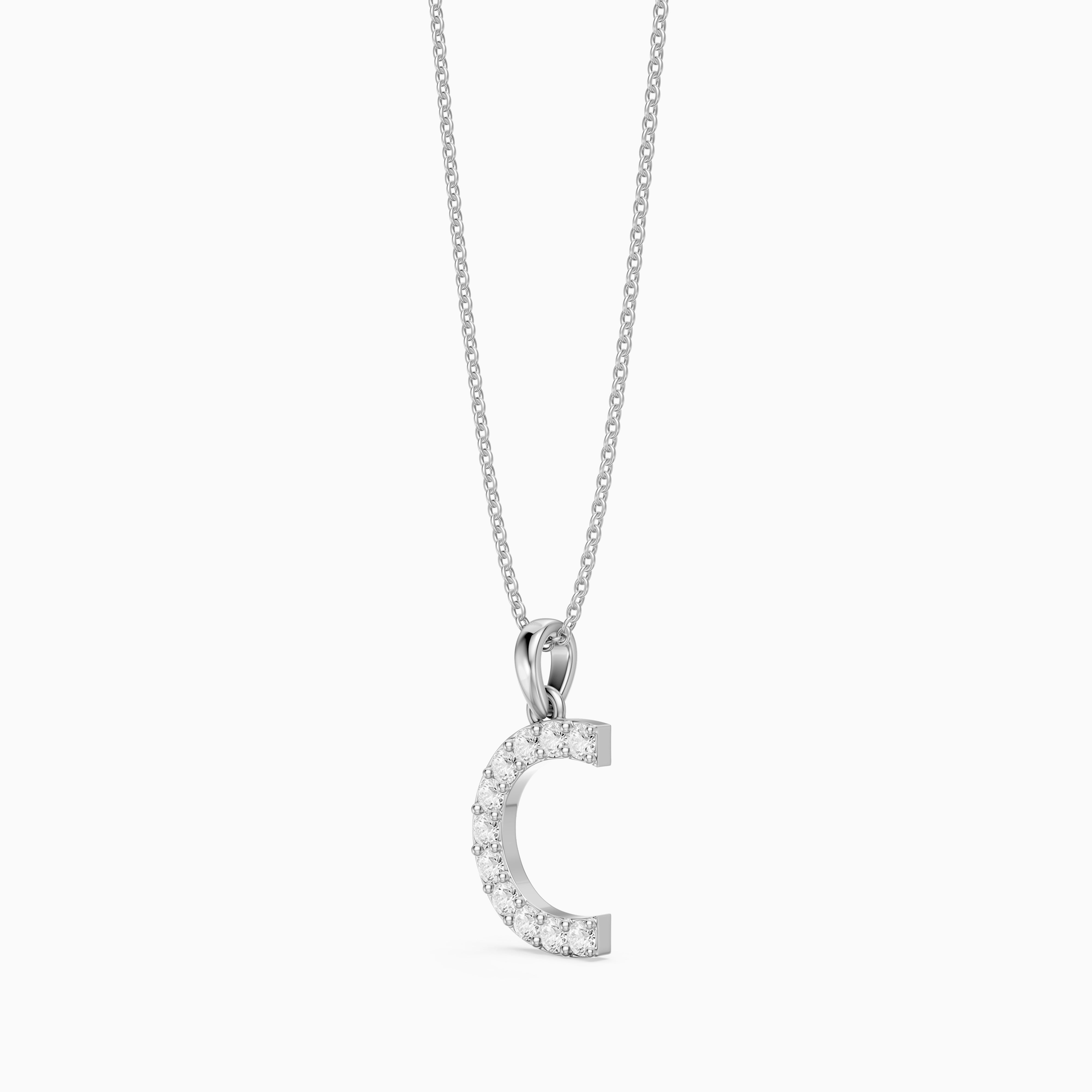 Taylor Lab Grown Diamond C Initial Pendant Necklace