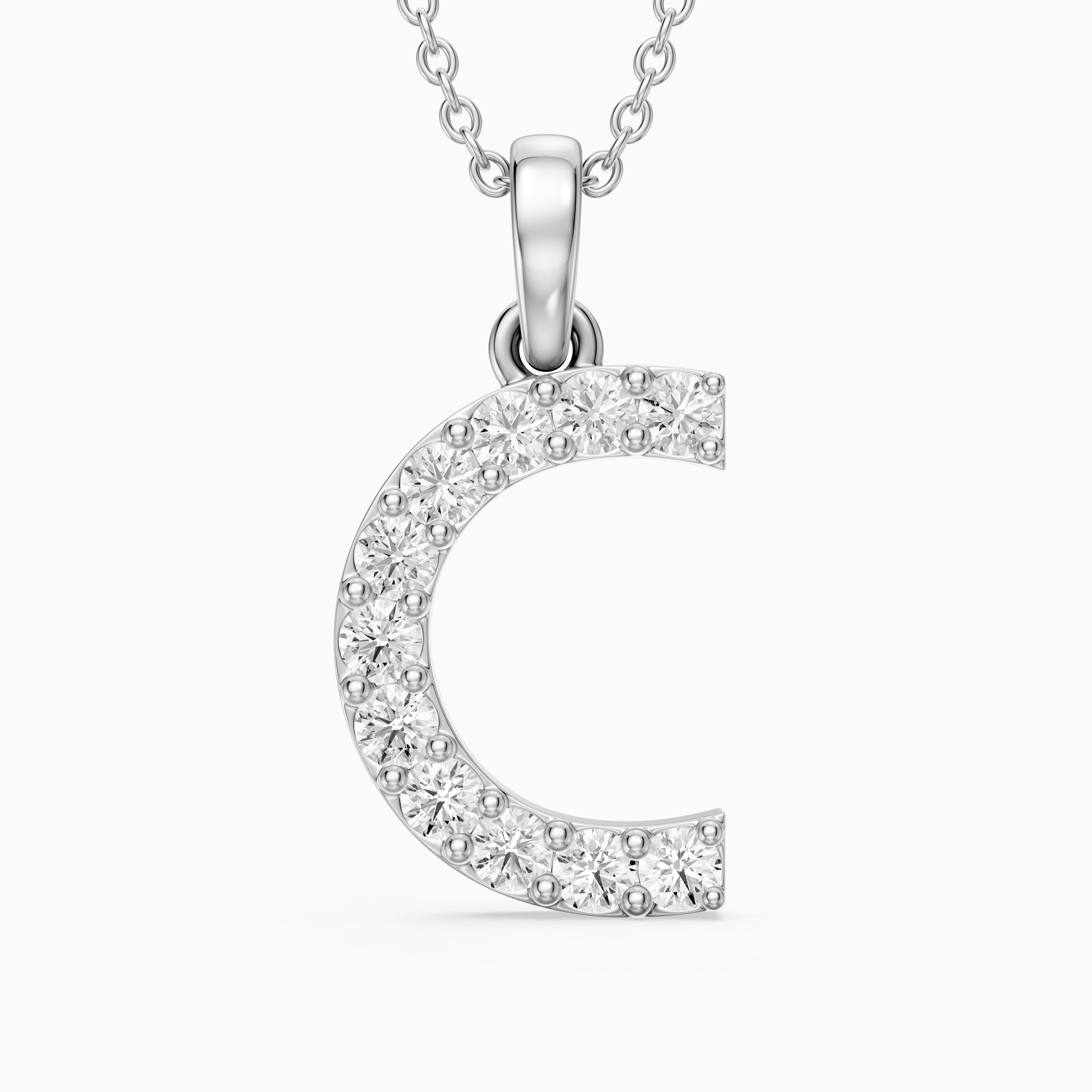 Taylor Lab Grown Diamond C Initial Pendant Necklace