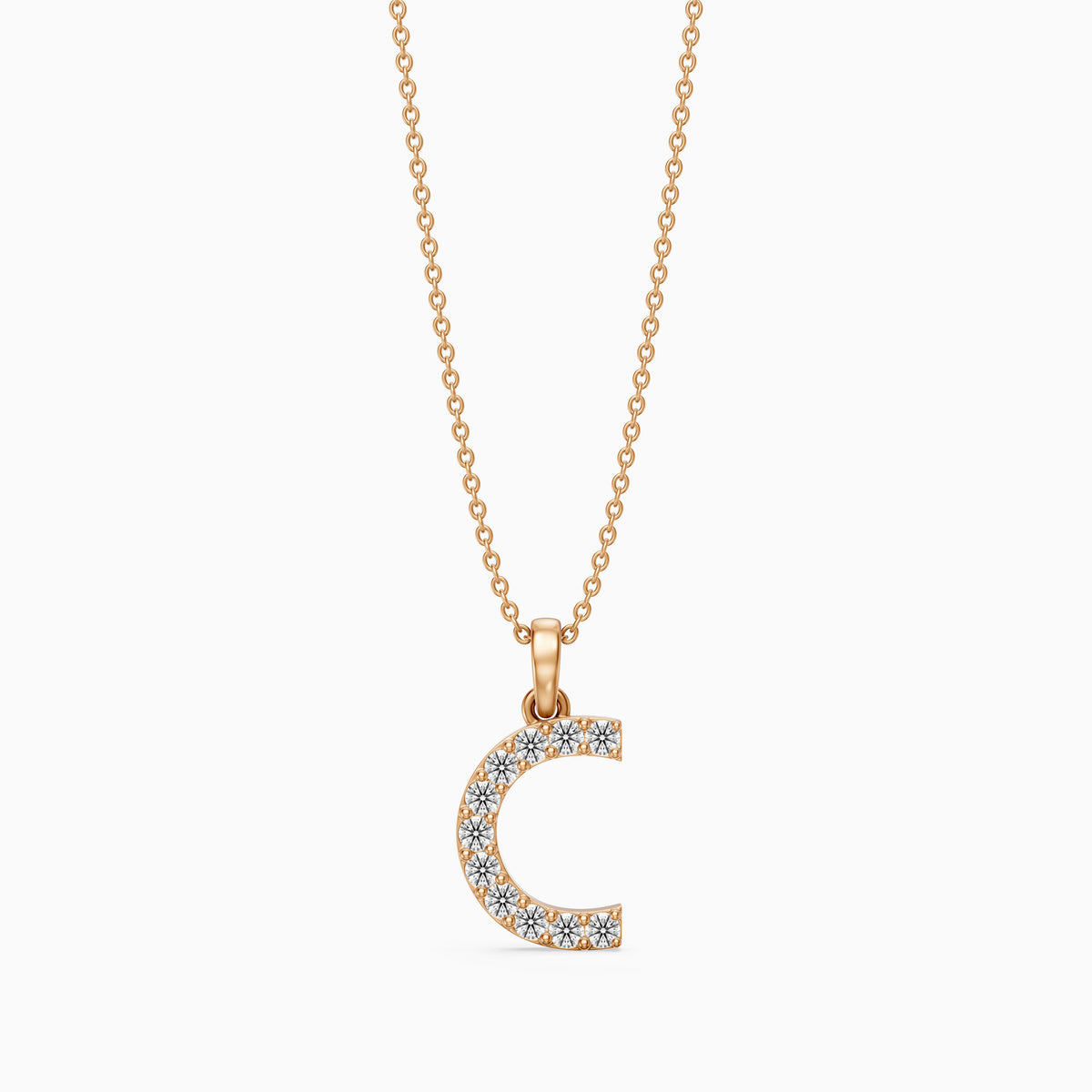 Taylor Lab Grown Diamond C Initial Pendant Necklace