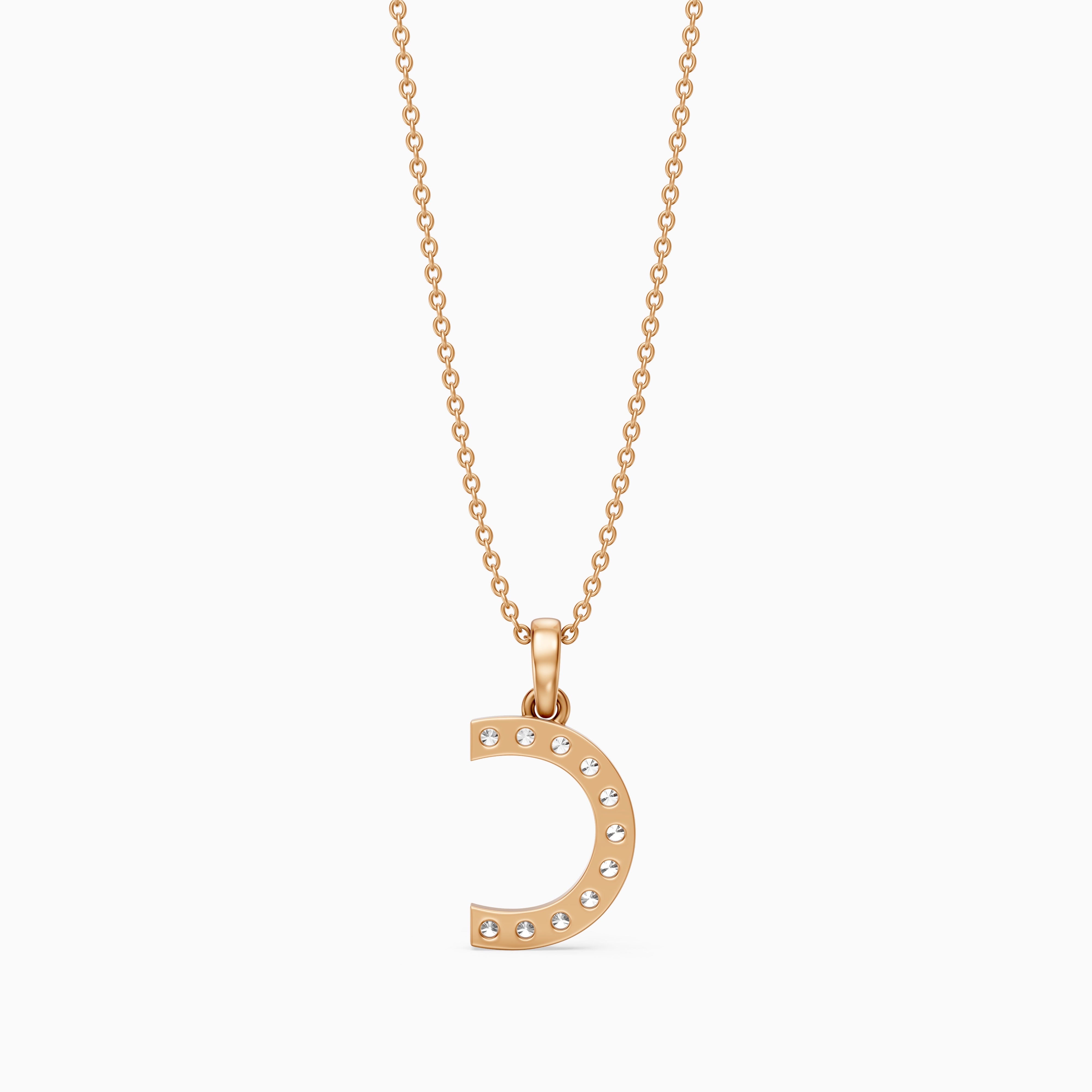 Taylor Lab Grown Diamond C Initial Pendant Necklace