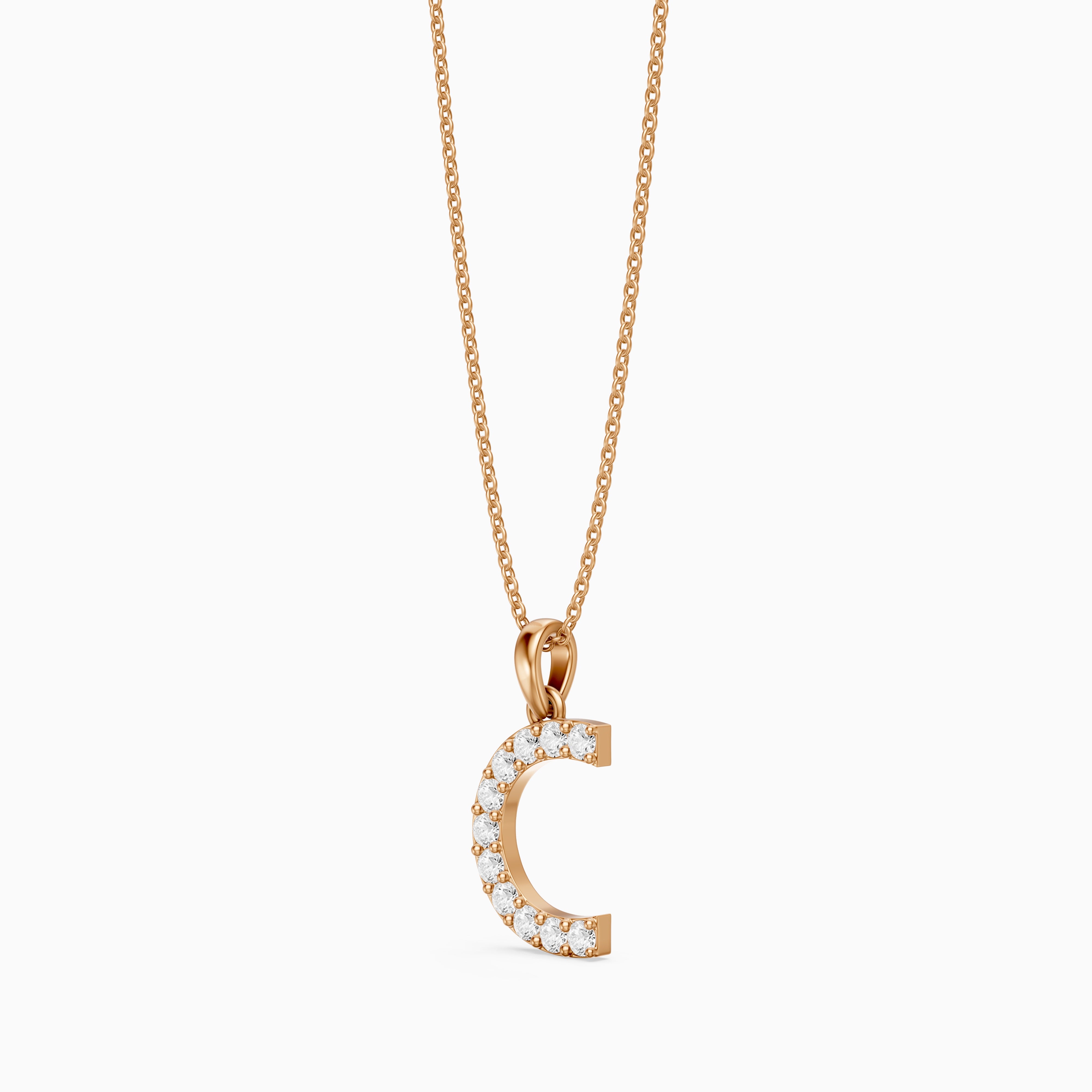 Taylor Lab Grown Diamond C Initial Pendant Necklace