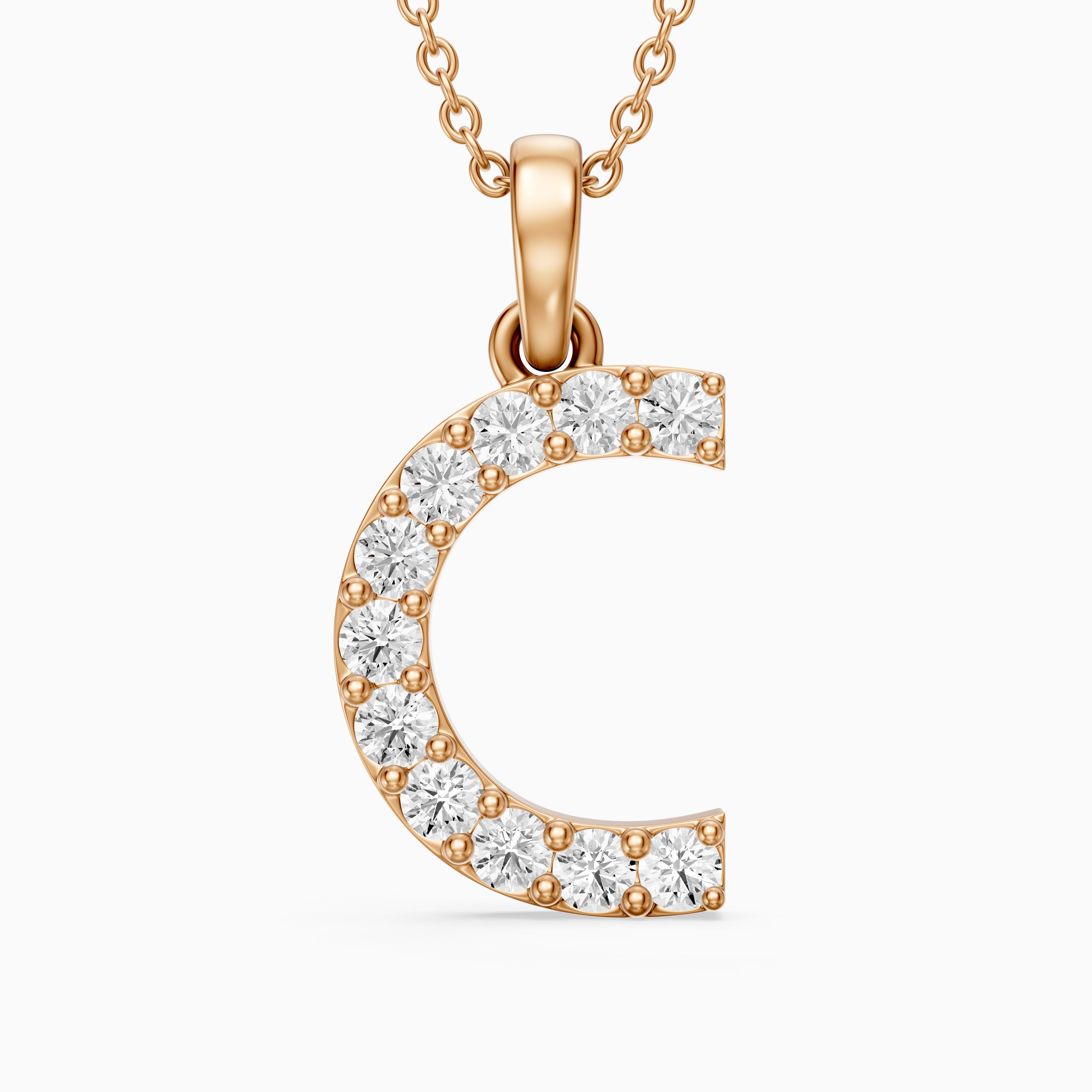 Taylor Lab Grown Diamond C Initial Pendant Necklace