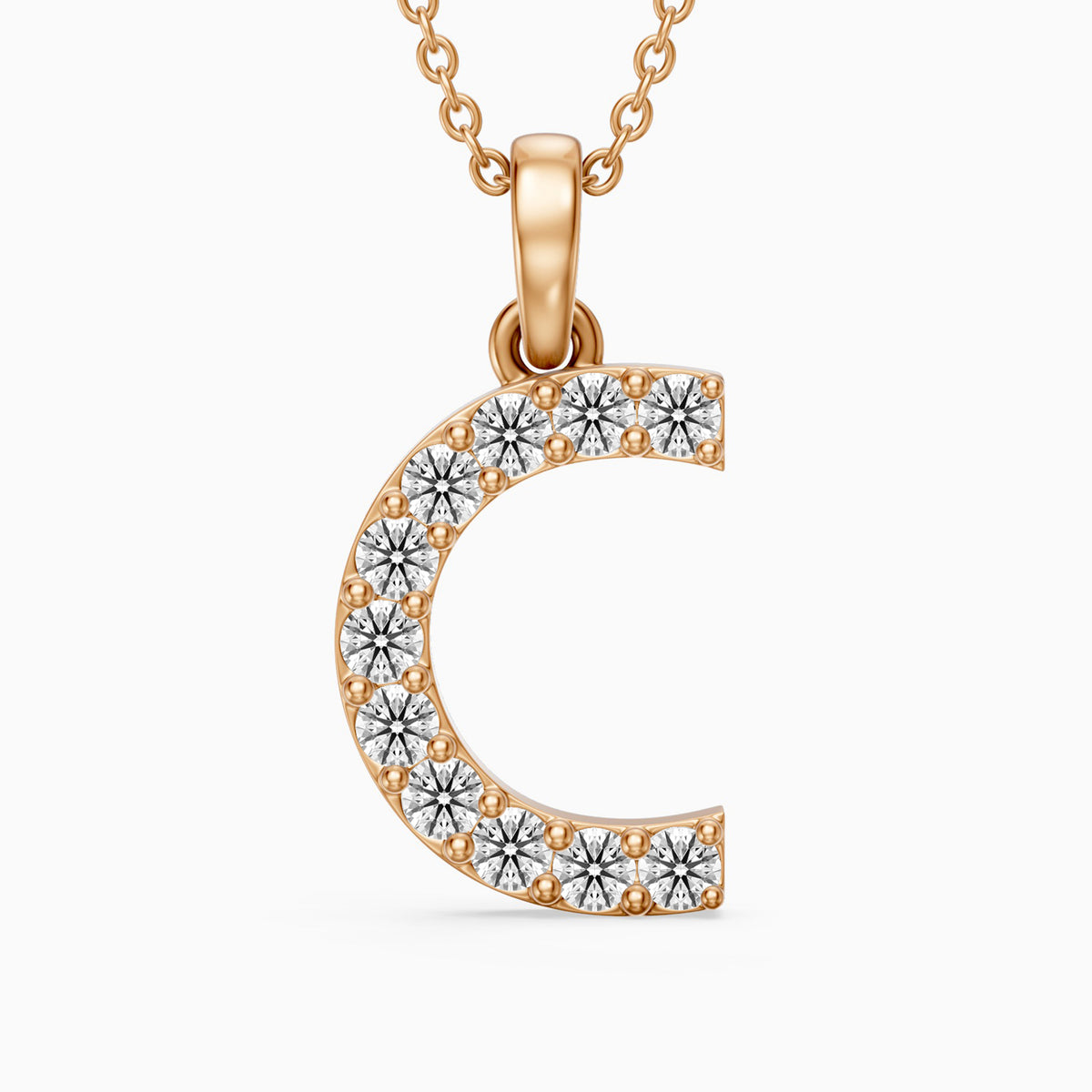 Taylor Lab Grown Diamond C Initial Pendant Necklace