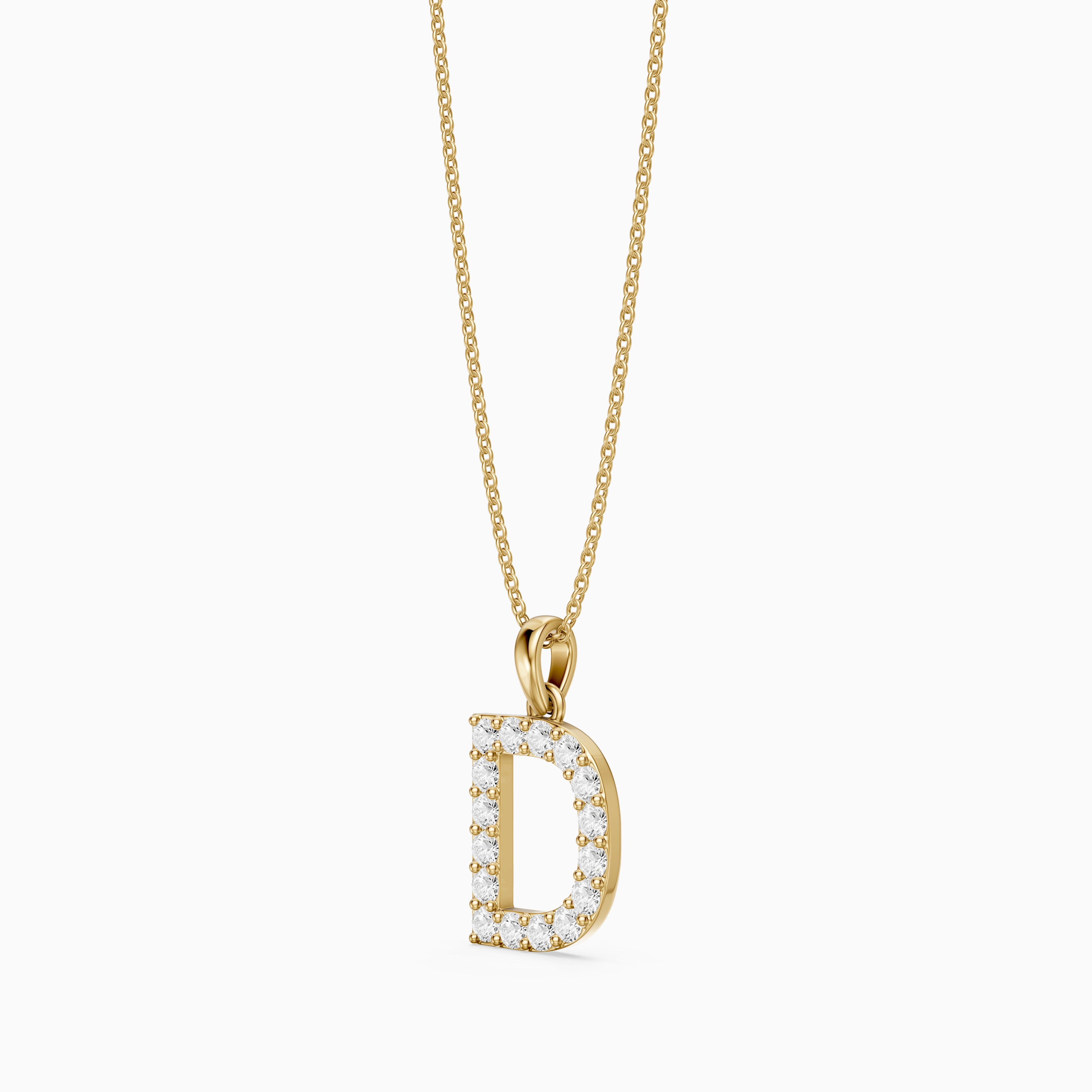 Bailey Lab Grown Diamond D Initial Pendant Necklace