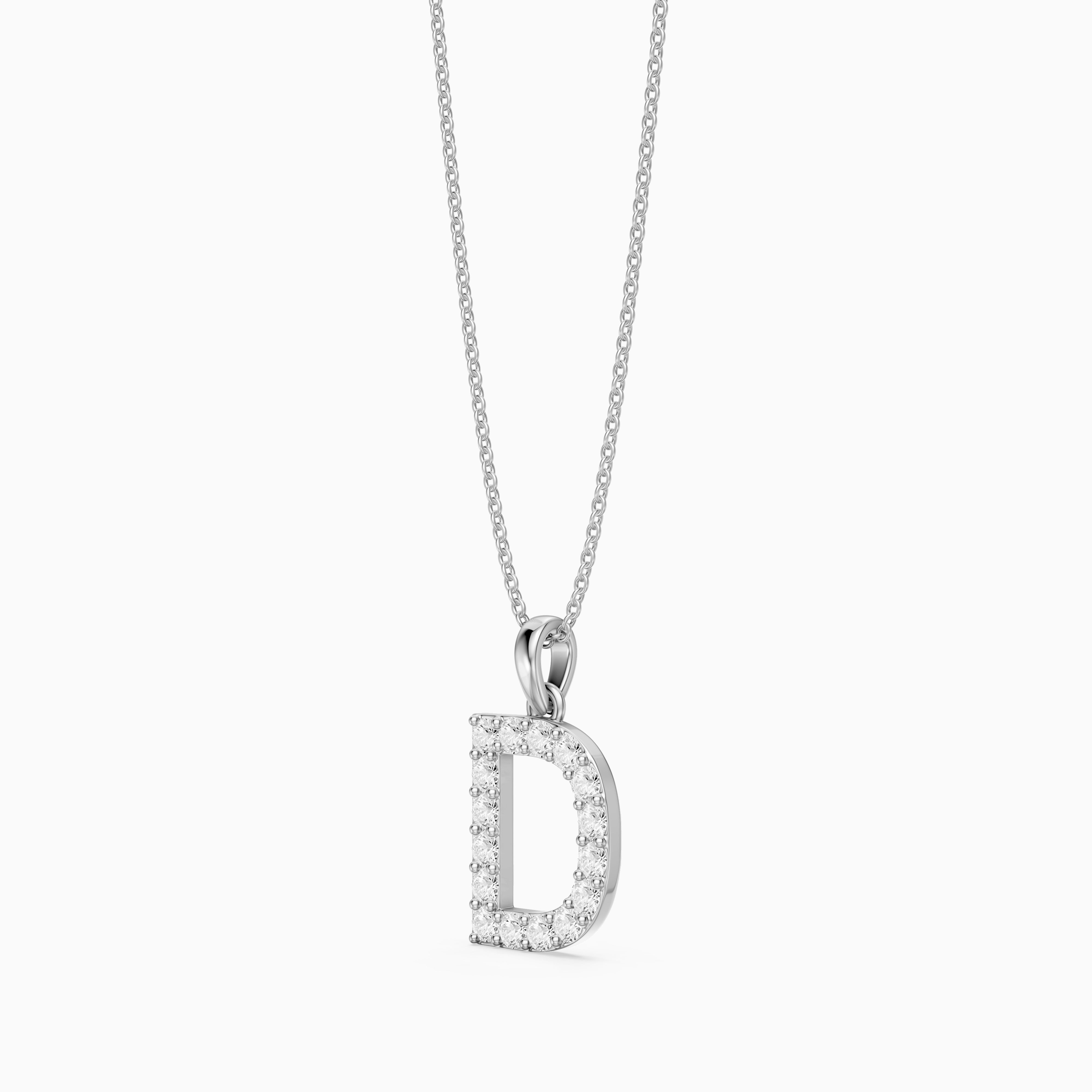 Bailey Lab Grown Diamond D Initial Pendant Necklace