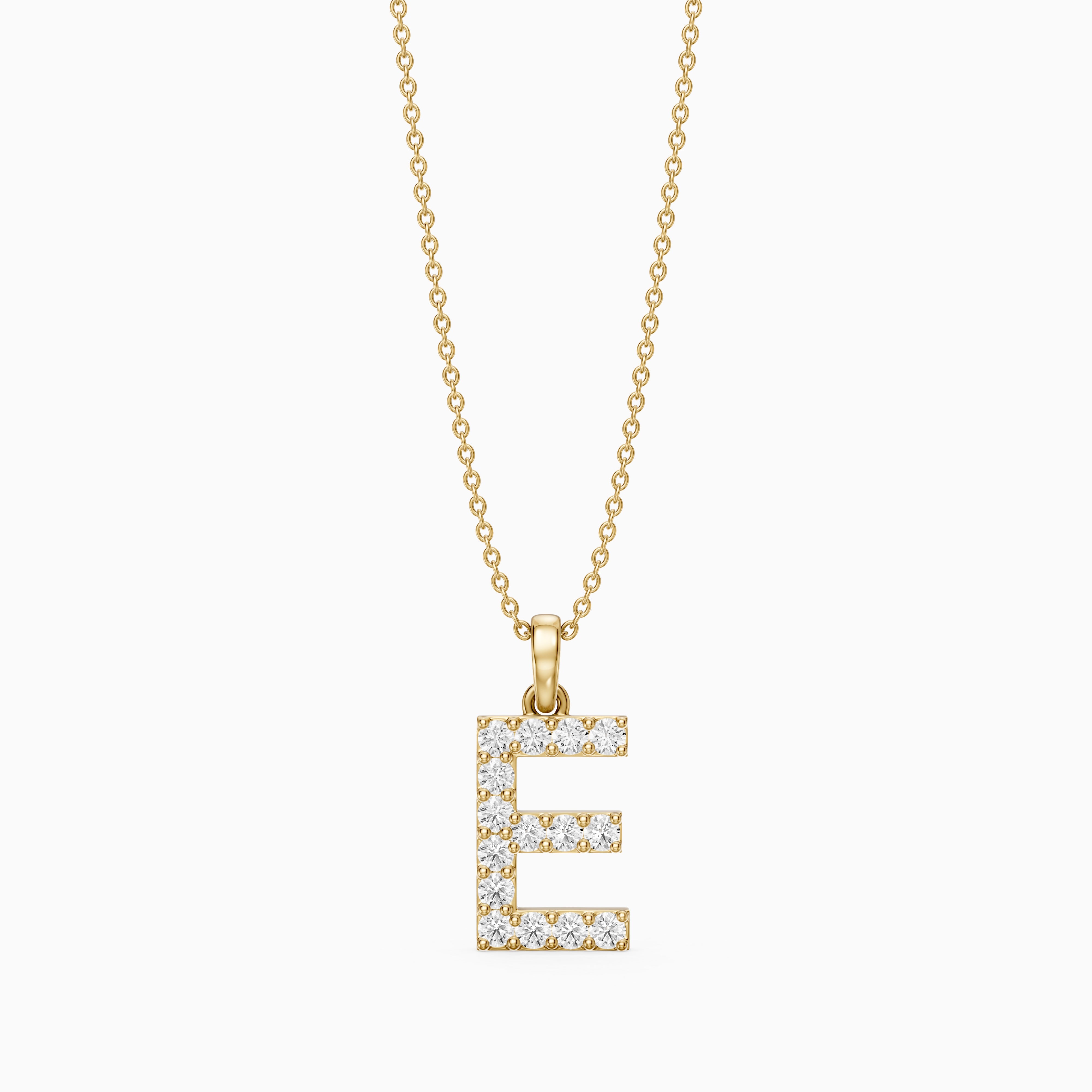 Sadie Lab Grown Diamond E Initial Pendant Necklace