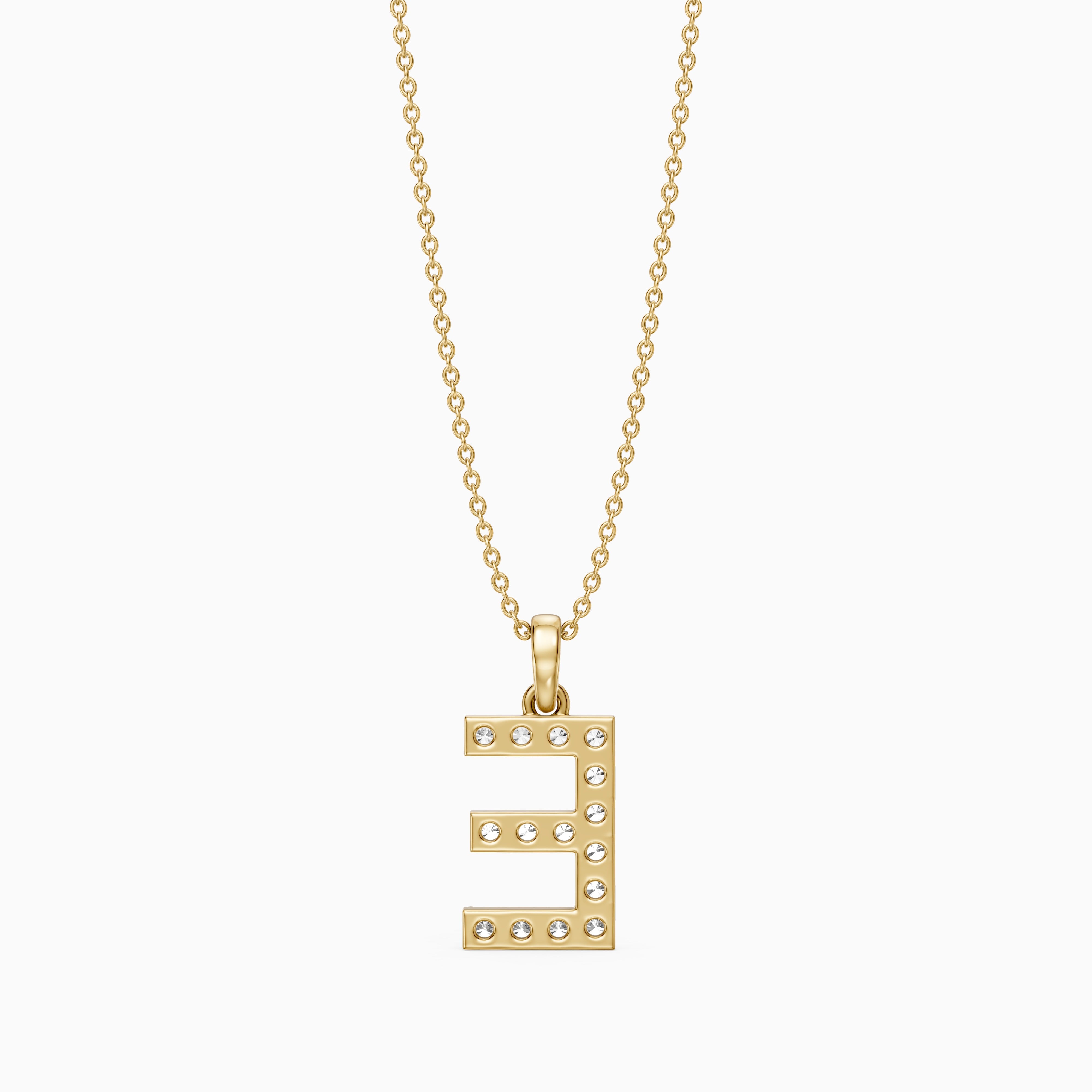 Sadie Lab Grown Diamond E Initial Pendant Necklace