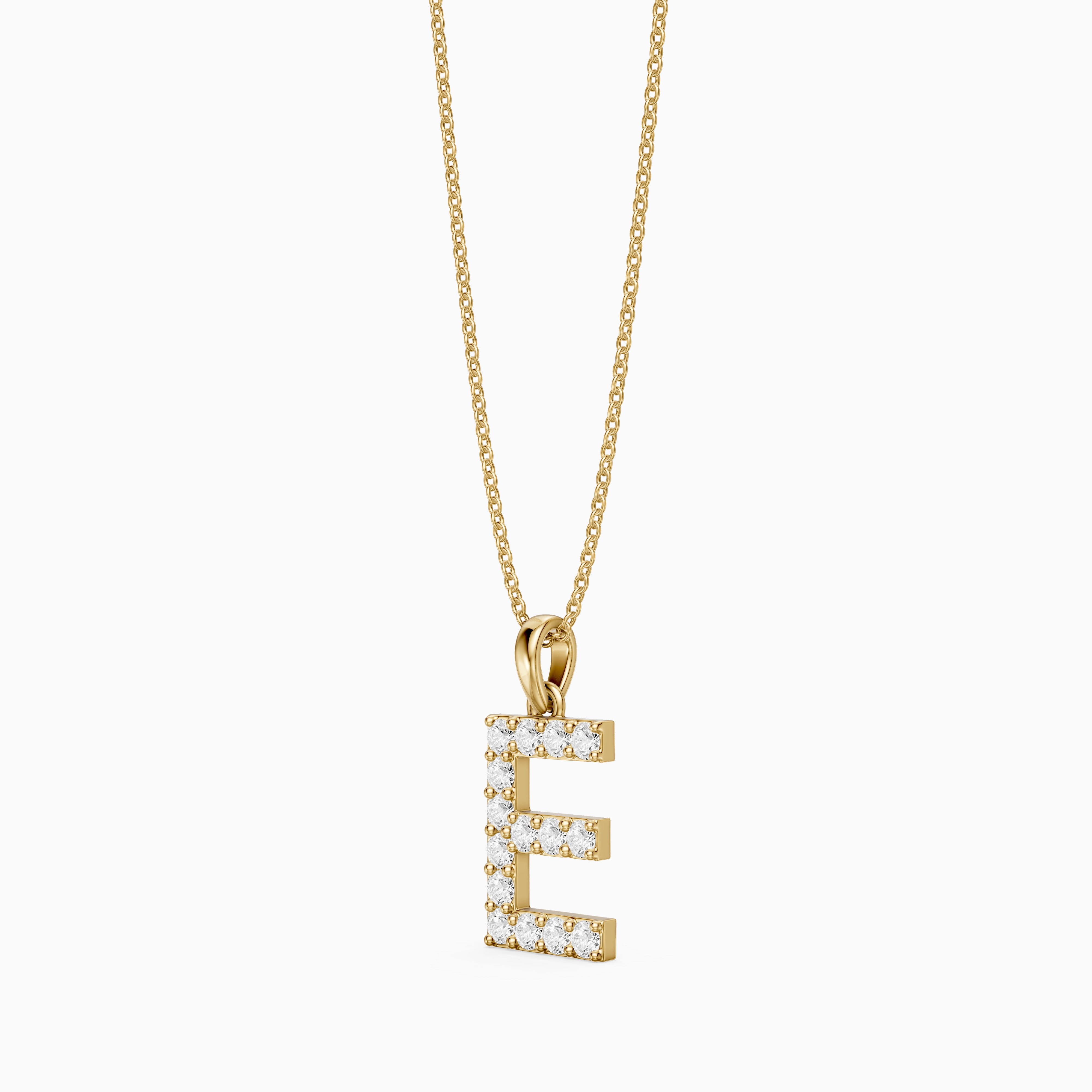Sadie Lab Grown Diamond E Initial Pendant Necklace