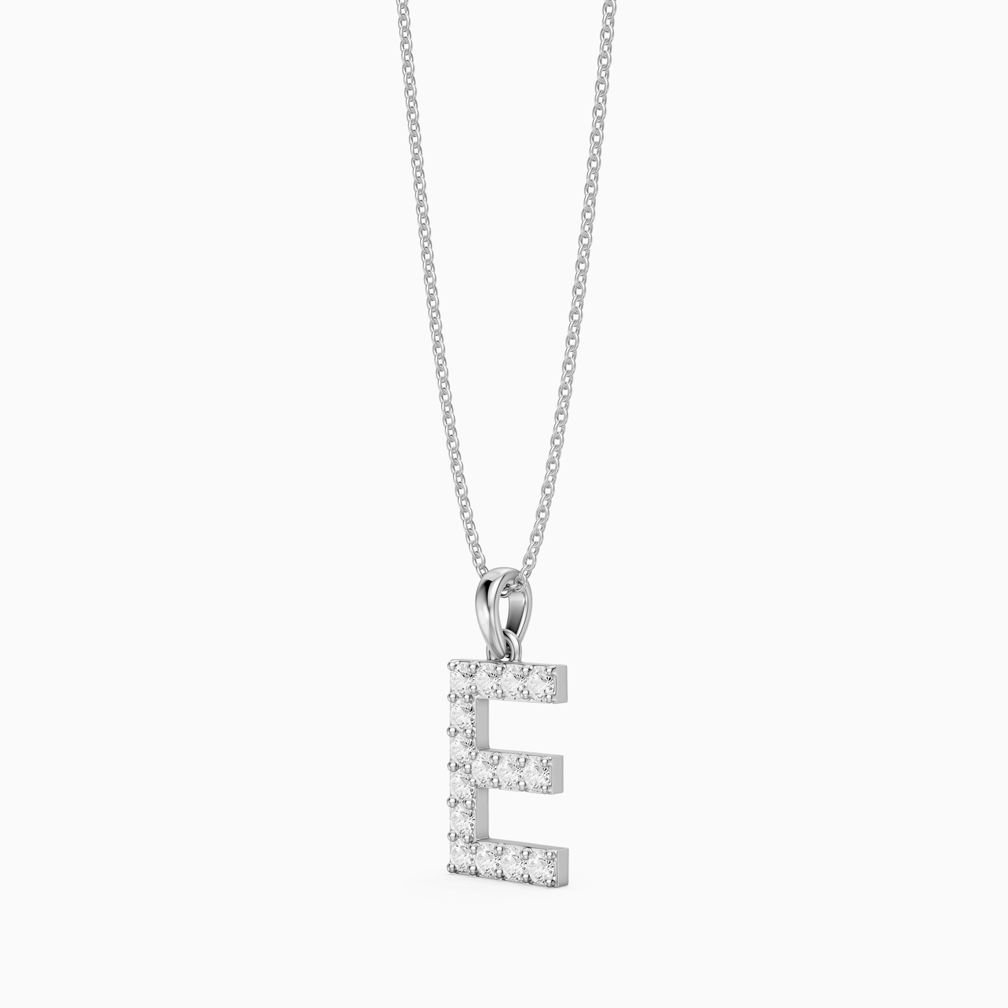 Sadie Lab Grown Diamond E Initial Pendant Necklace