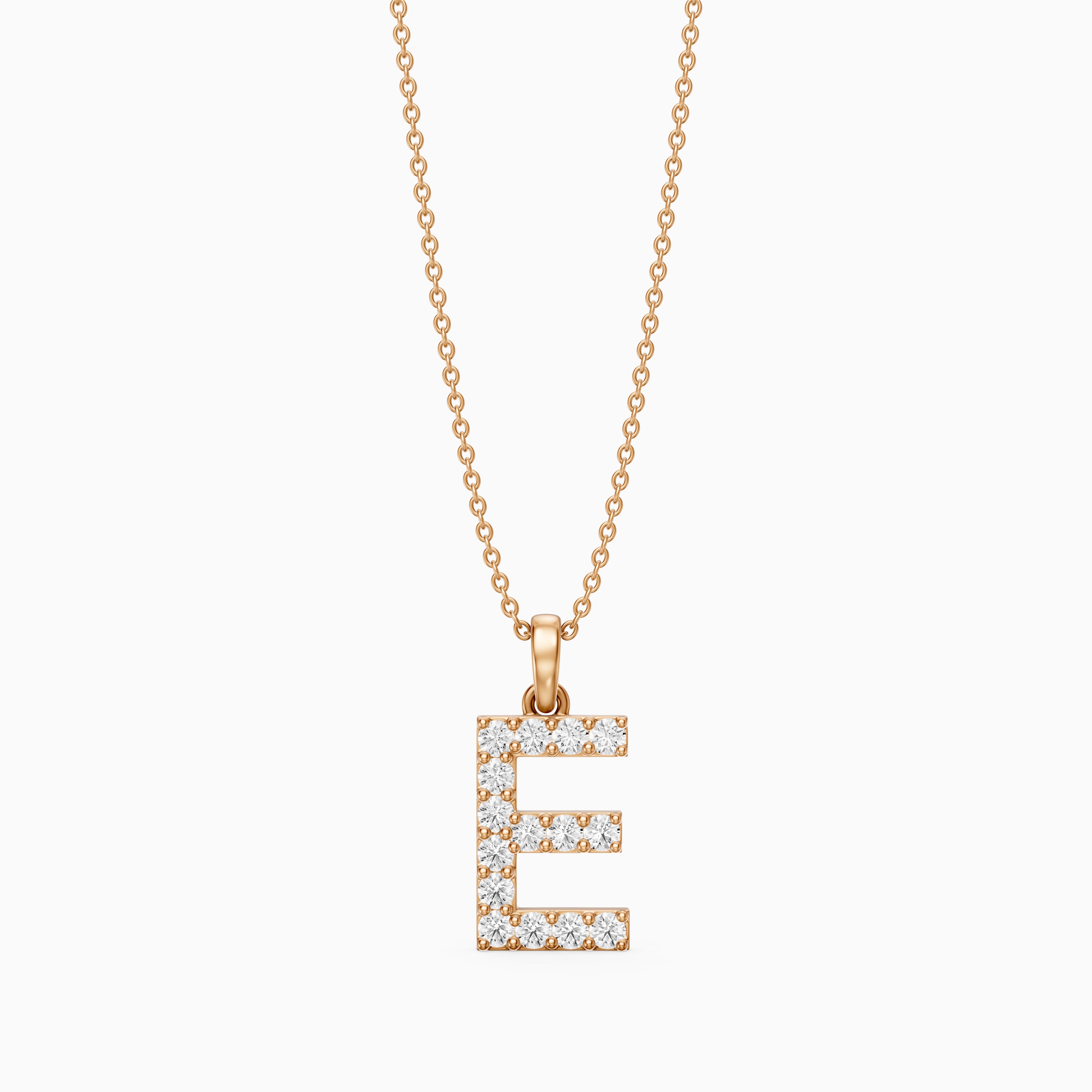 Sadie Lab Grown Diamond E Initial Pendant Necklace