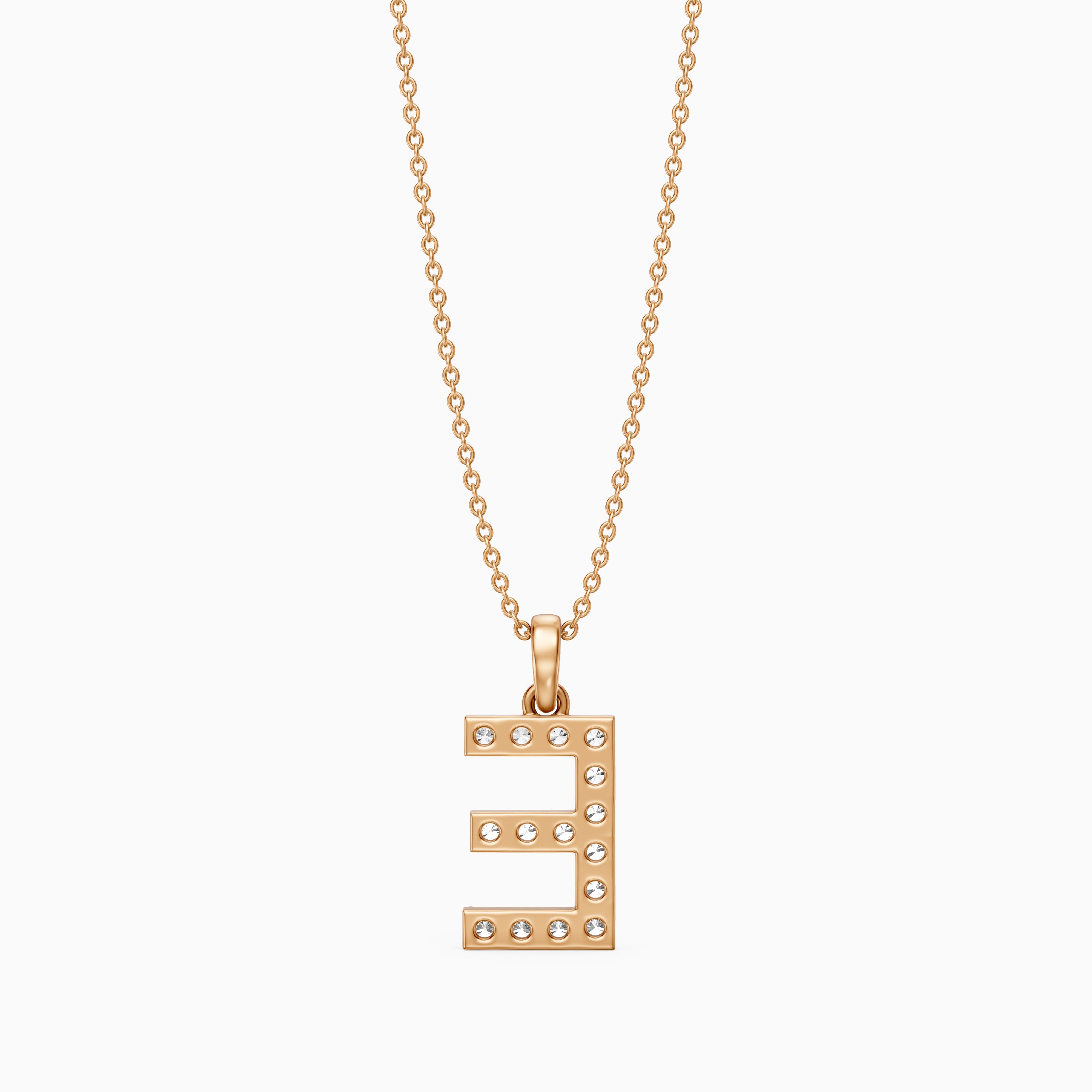 Sadie Lab Grown Diamond E Initial Pendant Necklace