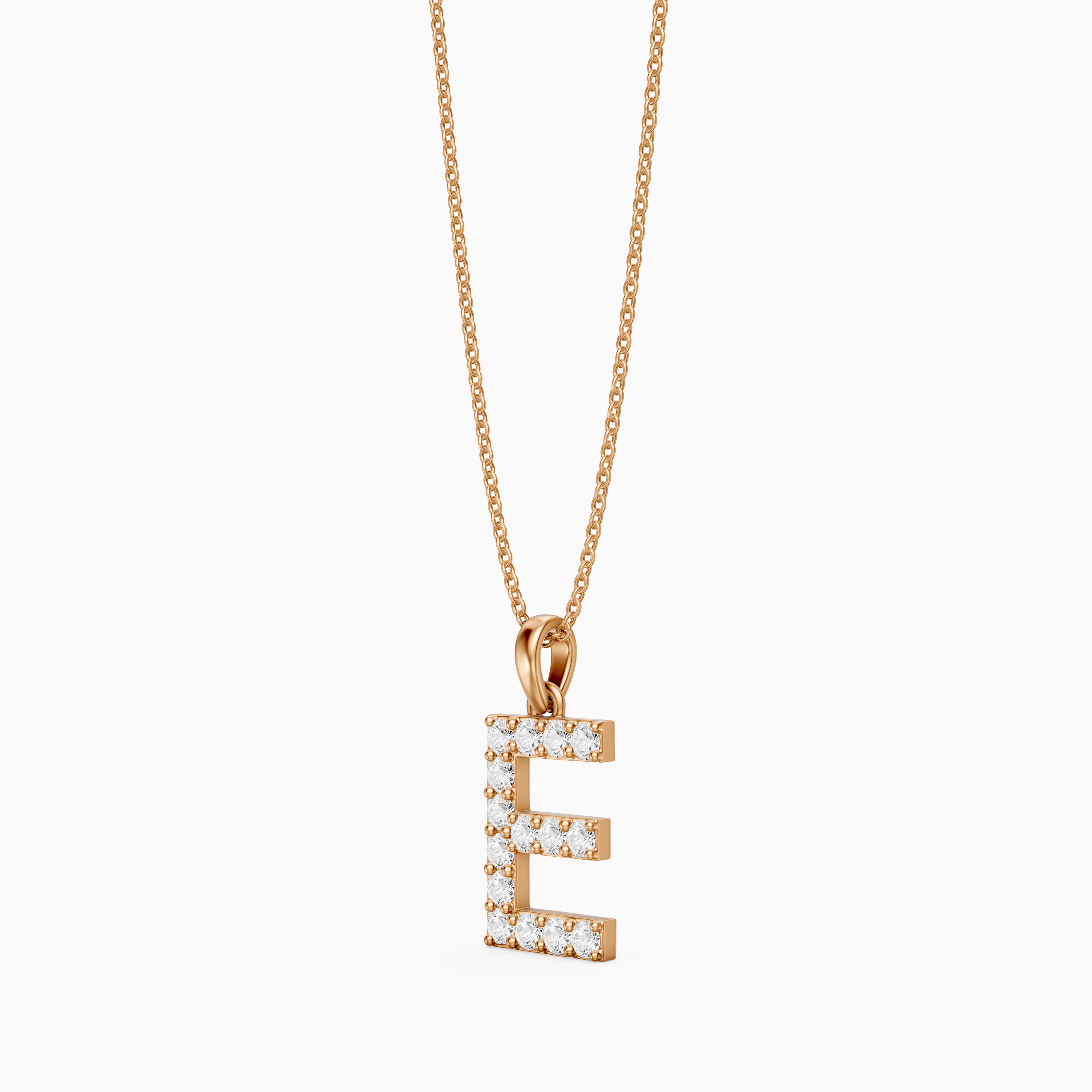 Sadie Lab Grown Diamond E Initial Pendant Necklace