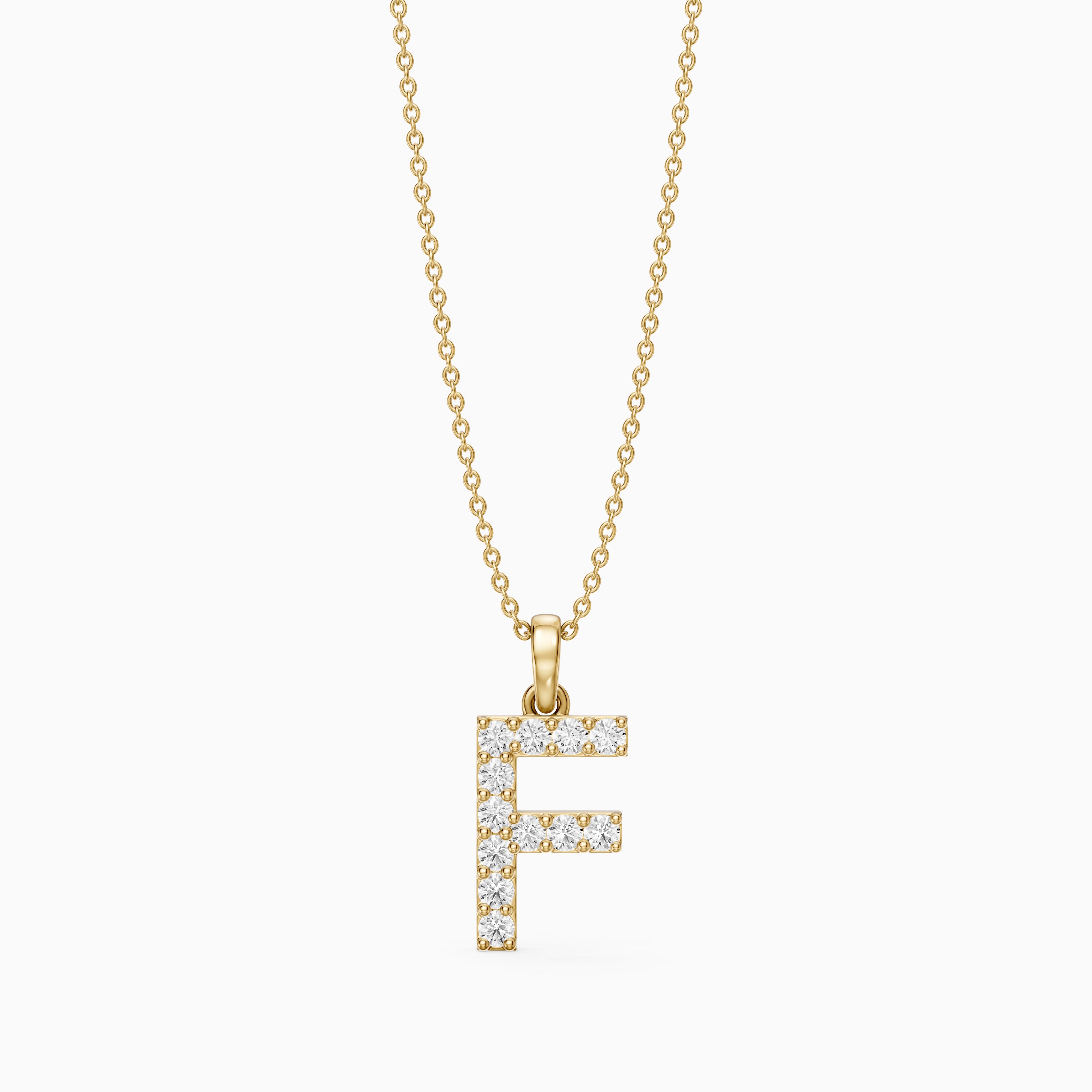 Emery Lab Grown Diamond F Initial Pendant Necklace