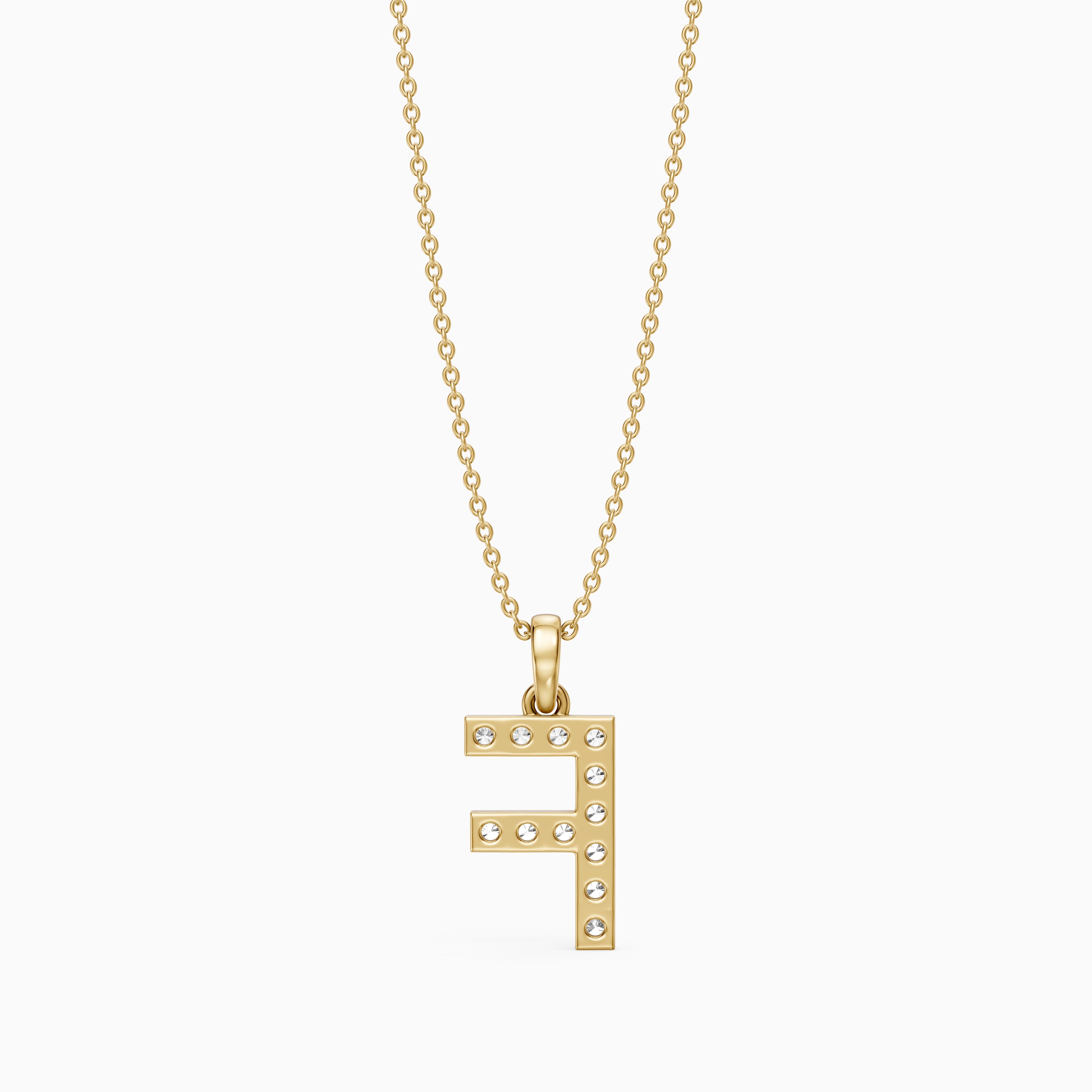 Emery Lab Grown Diamond F Initial Pendant Necklace
