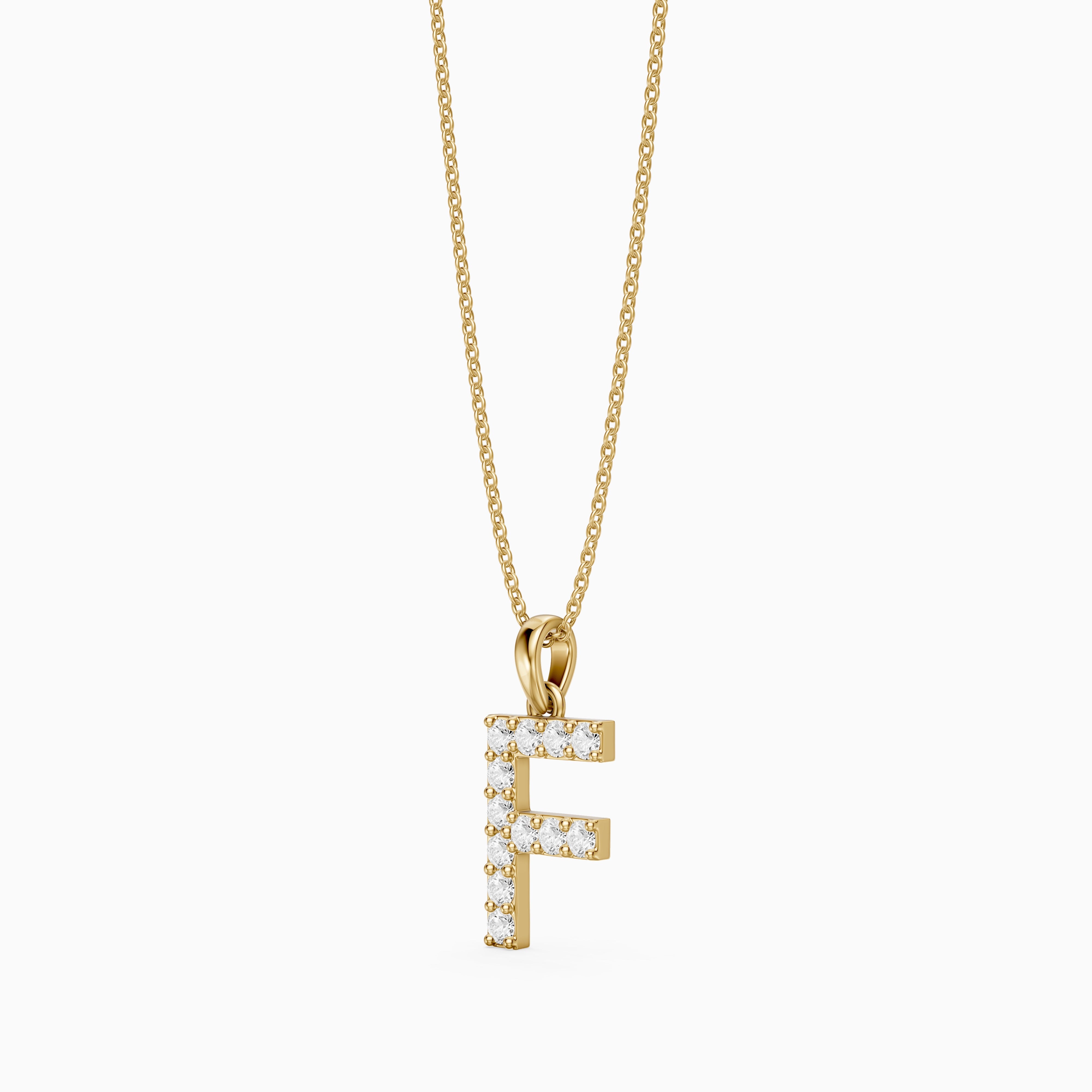 Emery Lab Grown Diamond F Initial Pendant Necklace
