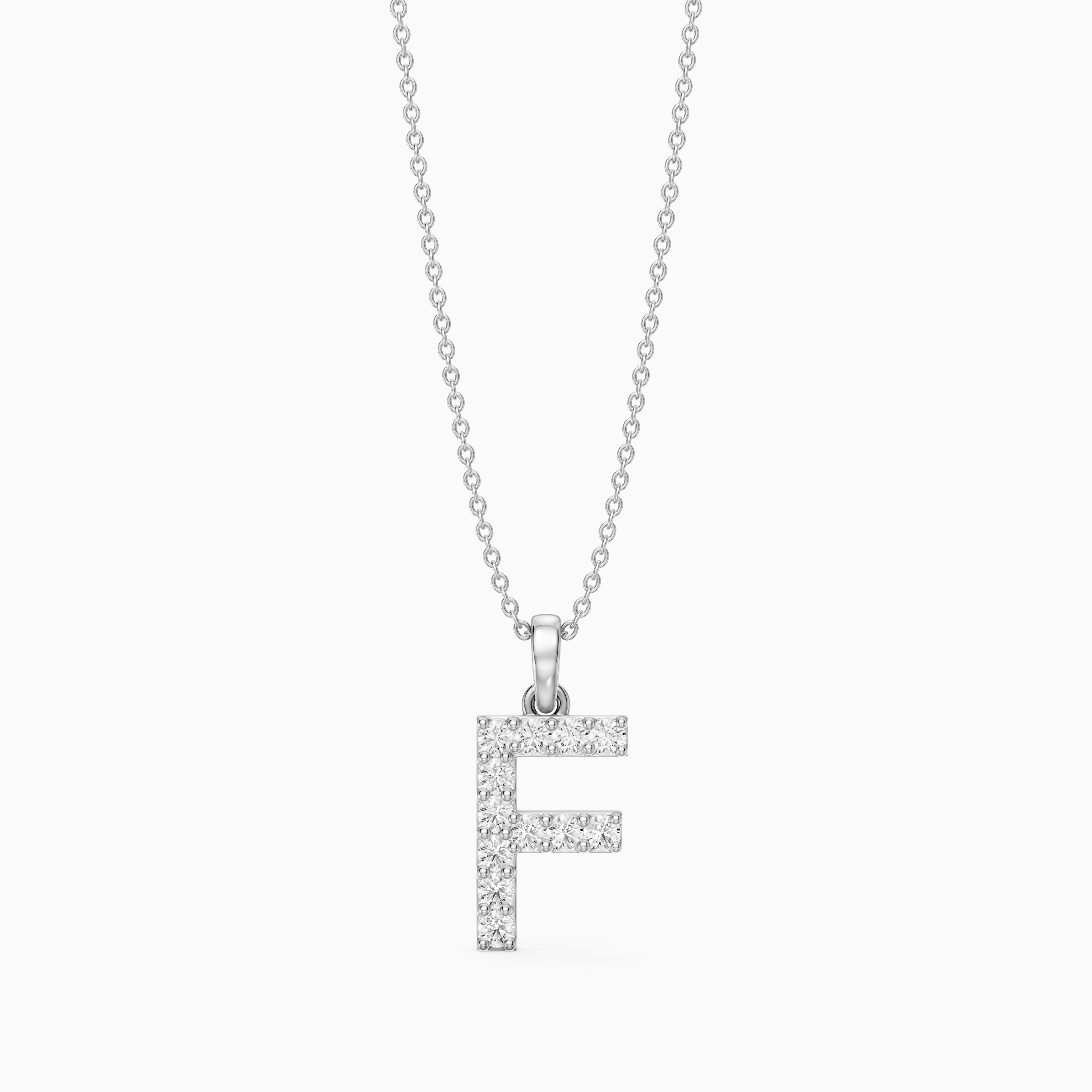 Emery Lab Grown Diamond F Initial Pendant Necklace