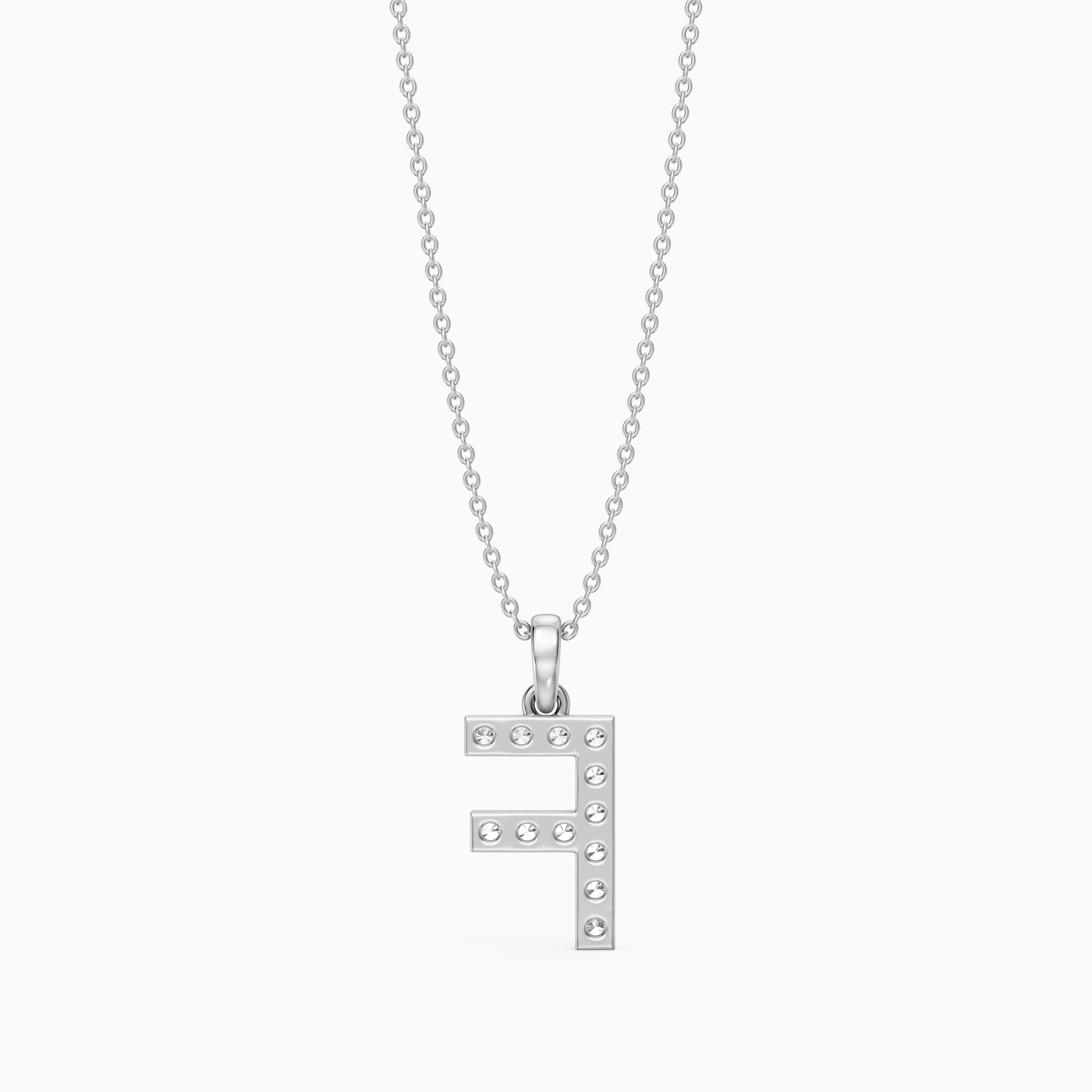 Emery Lab Grown Diamond F Initial Pendant Necklace