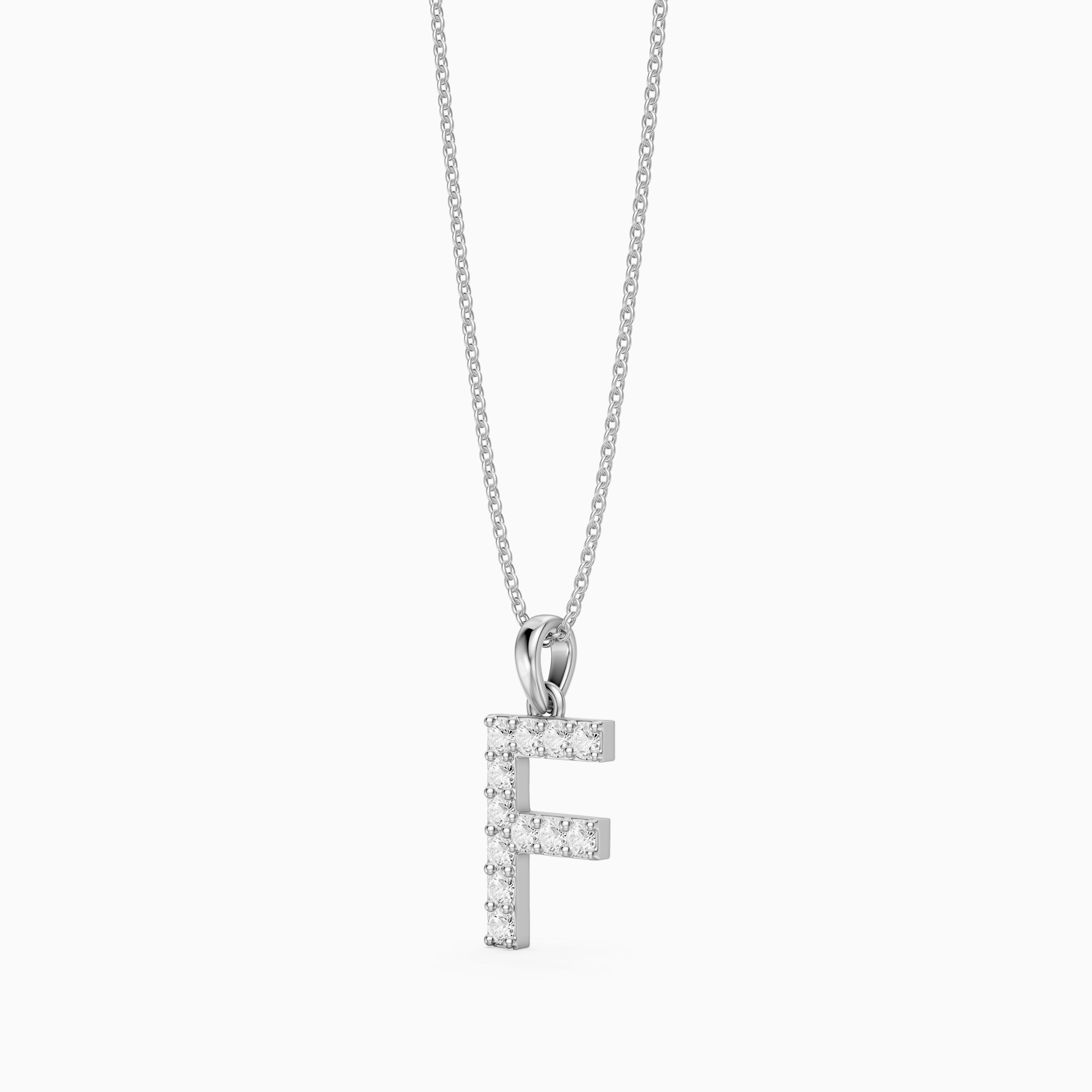 Emery Lab Grown Diamond F Initial Pendant Necklace