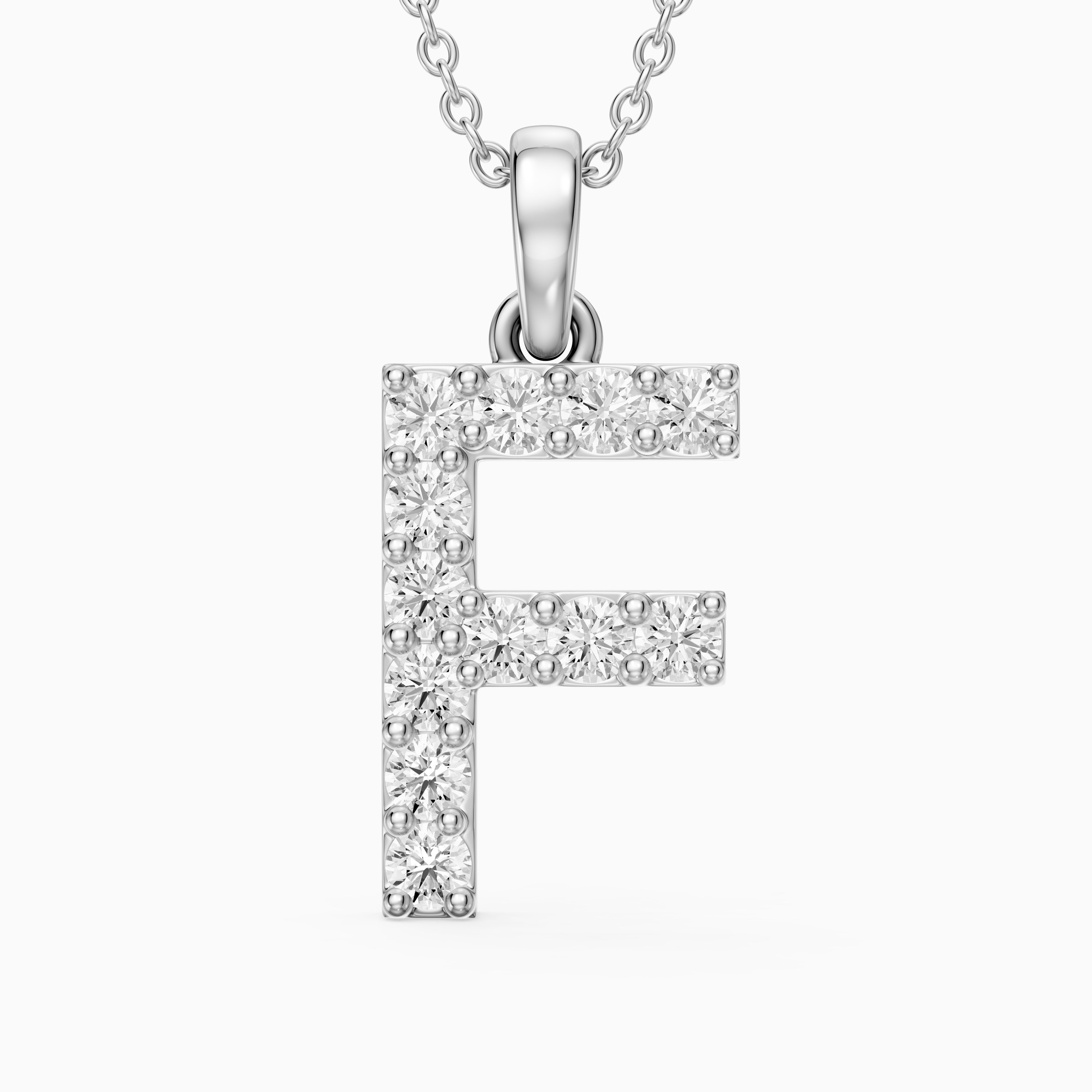 Emery Lab Grown Diamond F Initial Pendant Necklace