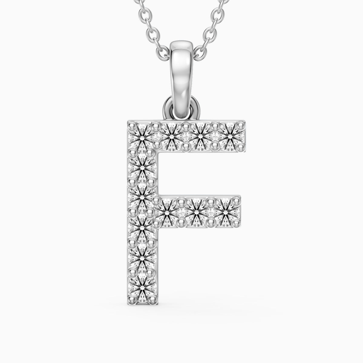 Emery Lab Grown Diamond F Initial Pendant Necklace