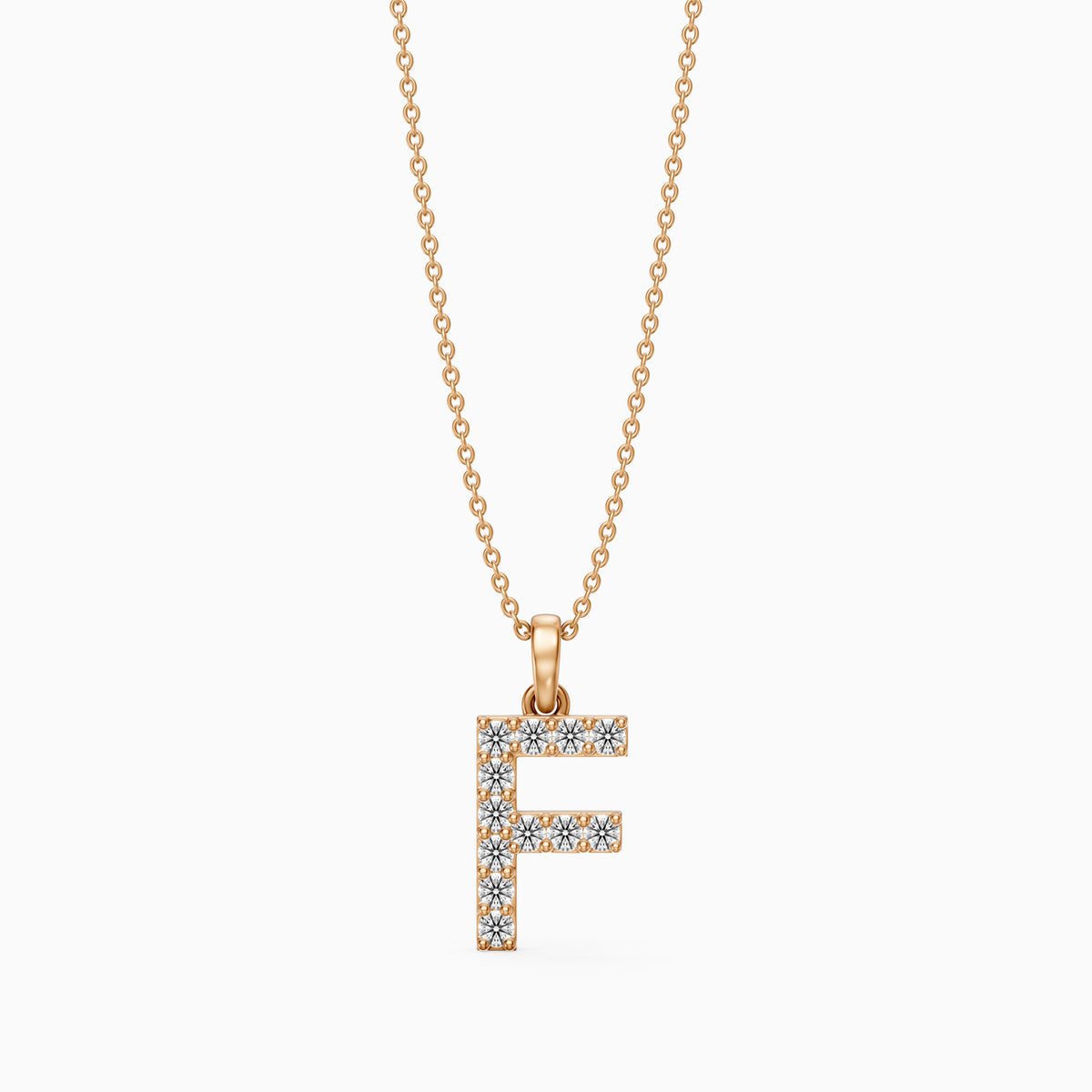 Emery Lab Grown Diamond F Initial Pendant Necklace