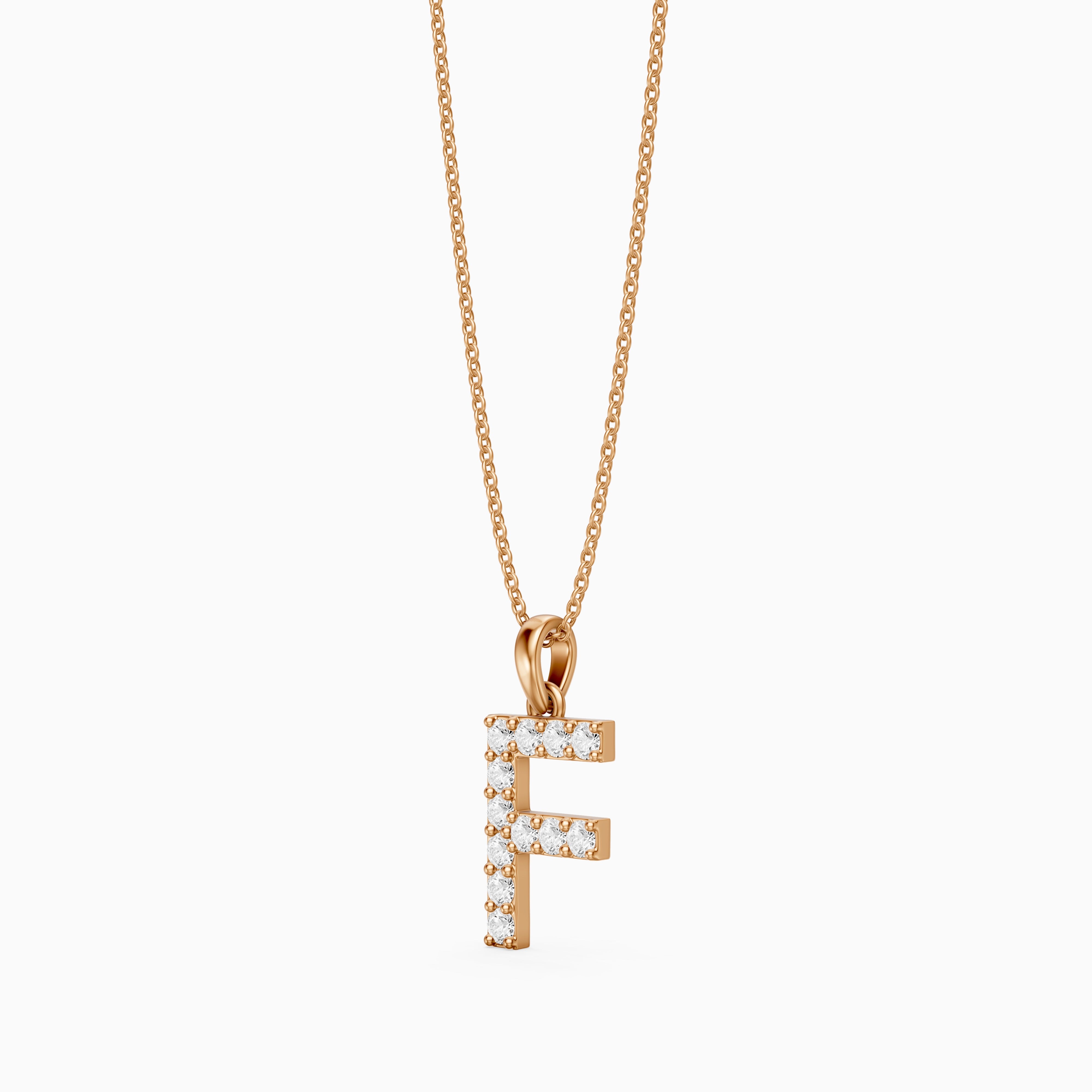Emery Lab Grown Diamond F Initial Pendant Necklace