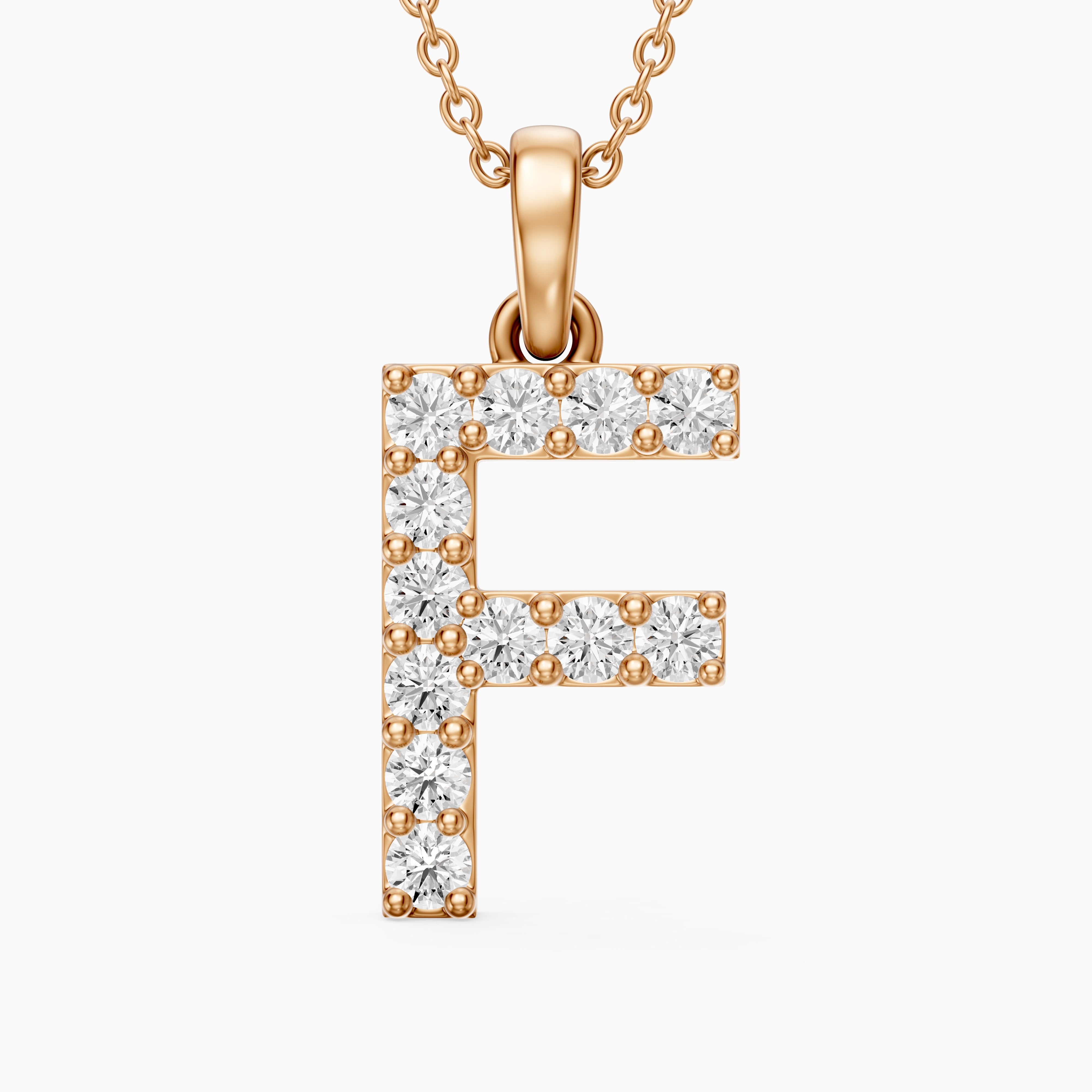 Emery Lab Grown Diamond F Initial Pendant Necklace