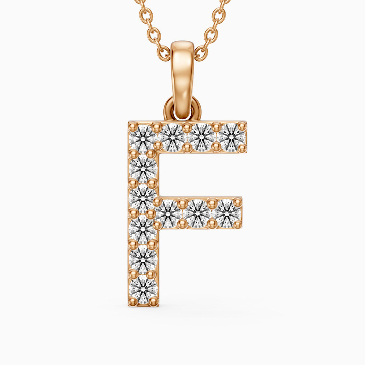 Emery Lab Grown Diamond F Initial Pendant Necklace