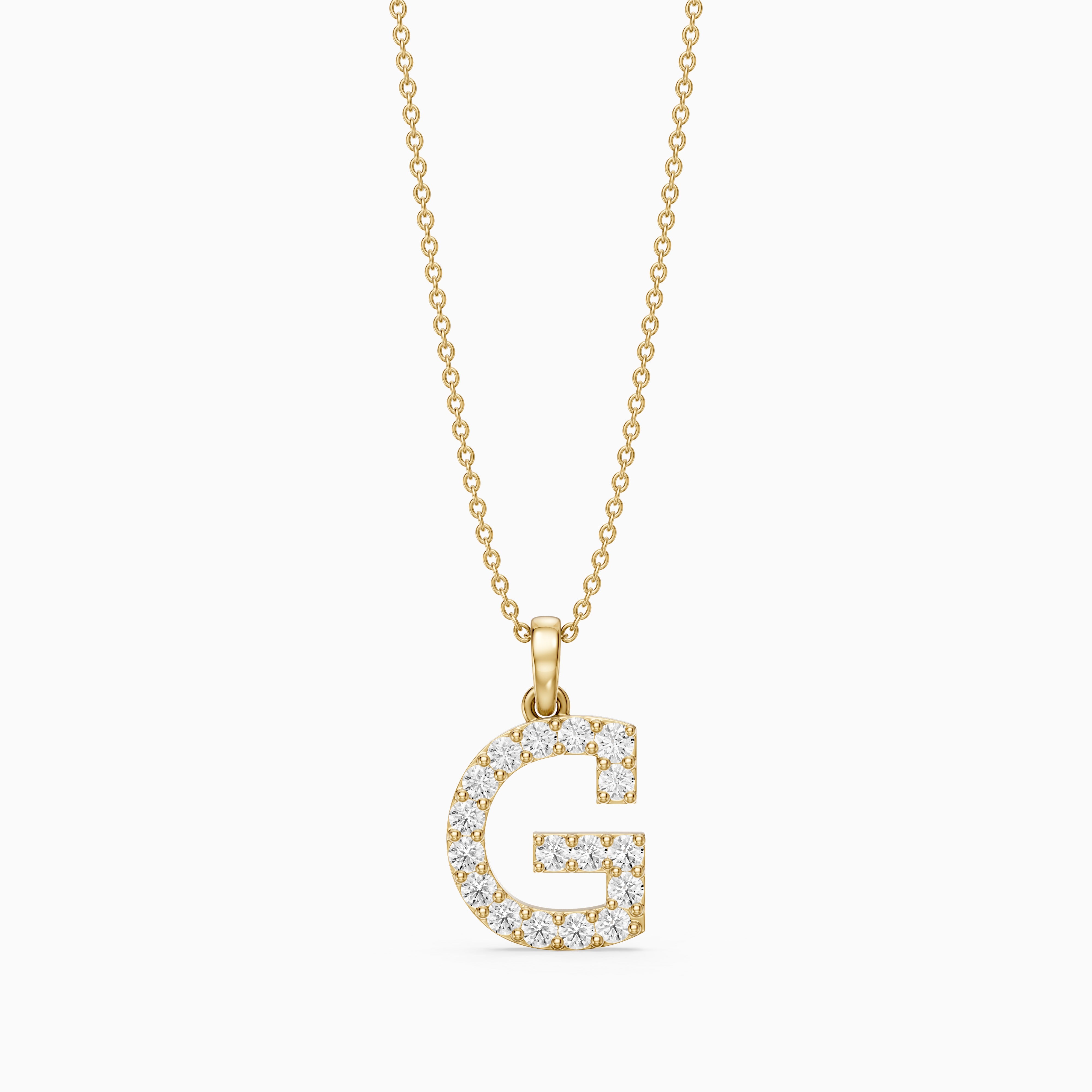 Autumn Lab Grown Diamond G Initial Pendant Necklace