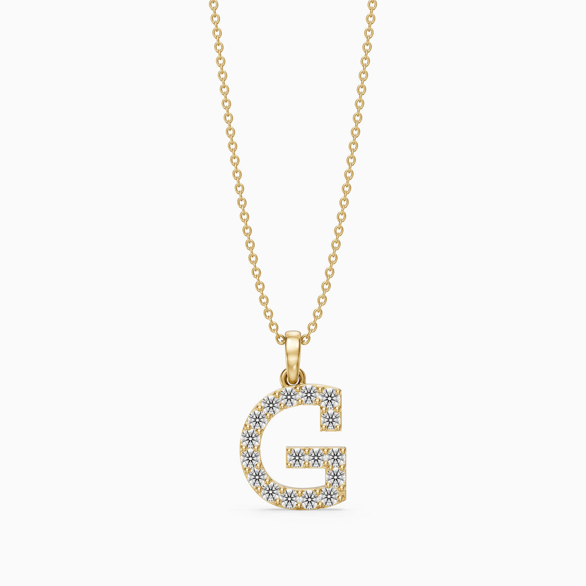 Autumn Lab Grown Diamond G Initial Pendant Necklace