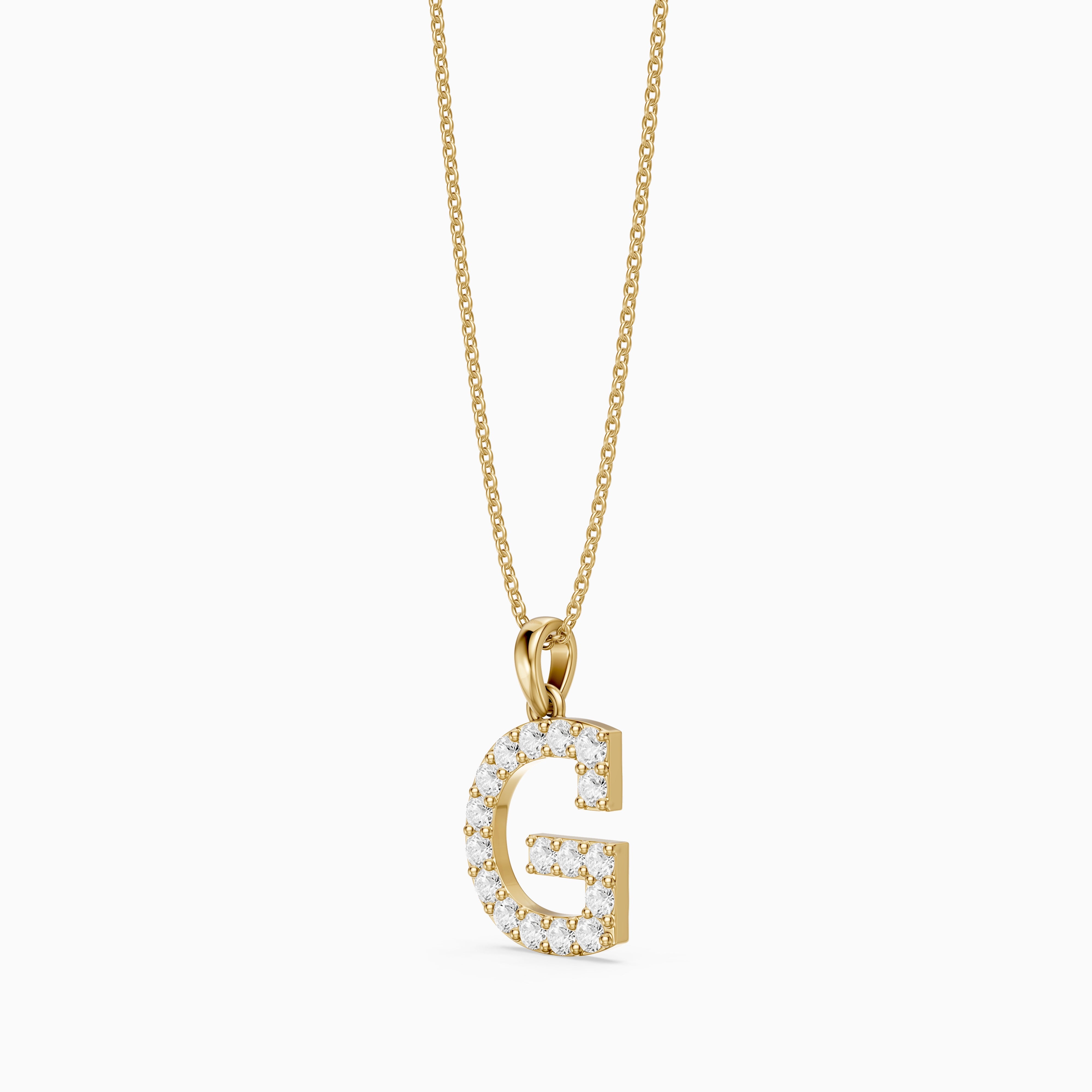 Autumn Lab Grown Diamond G Initial Pendant Necklace