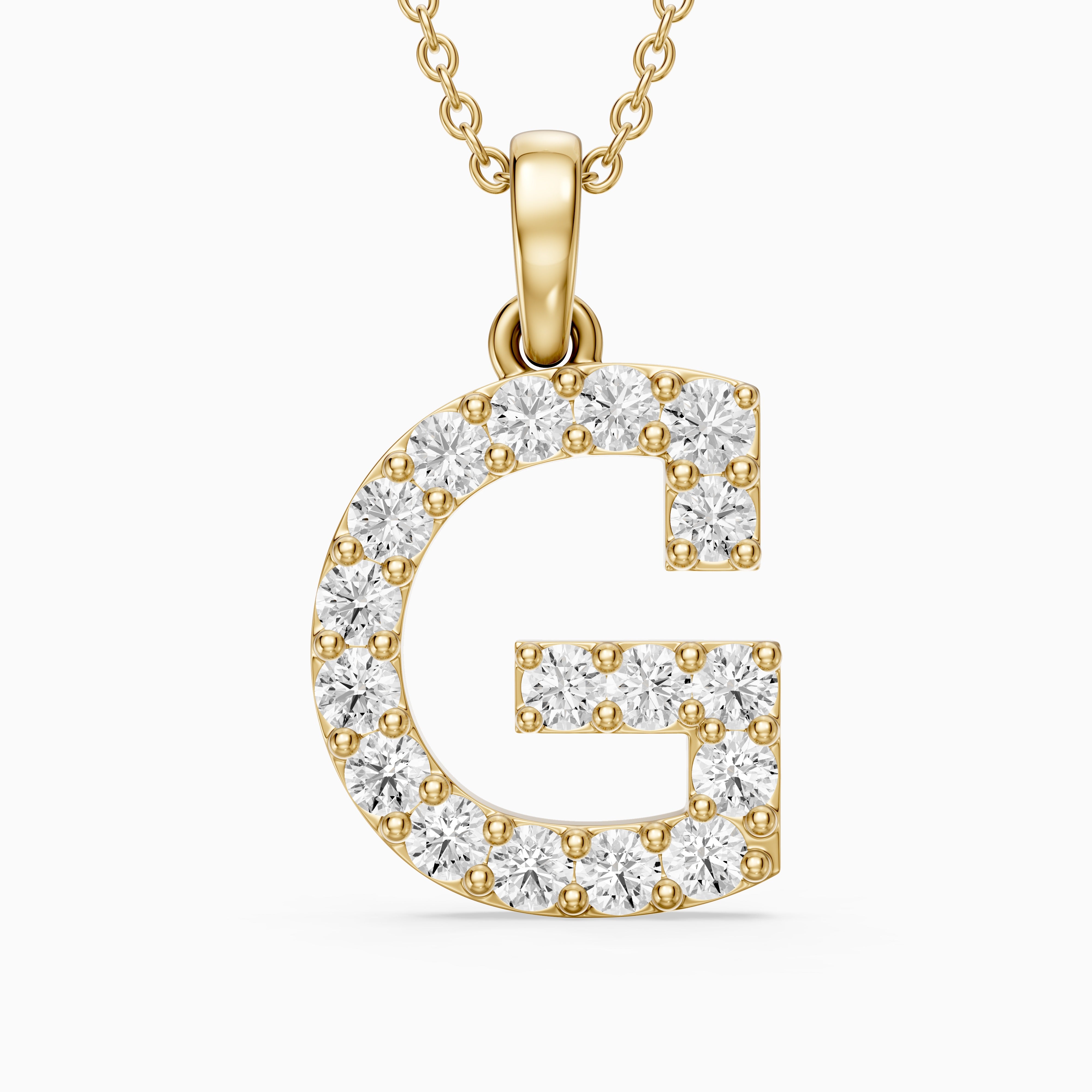 Autumn Lab Grown Diamond G Initial Pendant Necklace