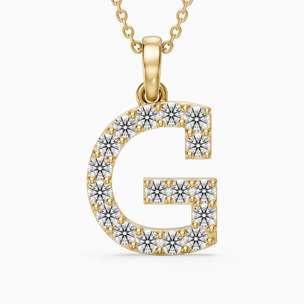 Autumn Lab Grown Diamond G Initial Pendant Necklace