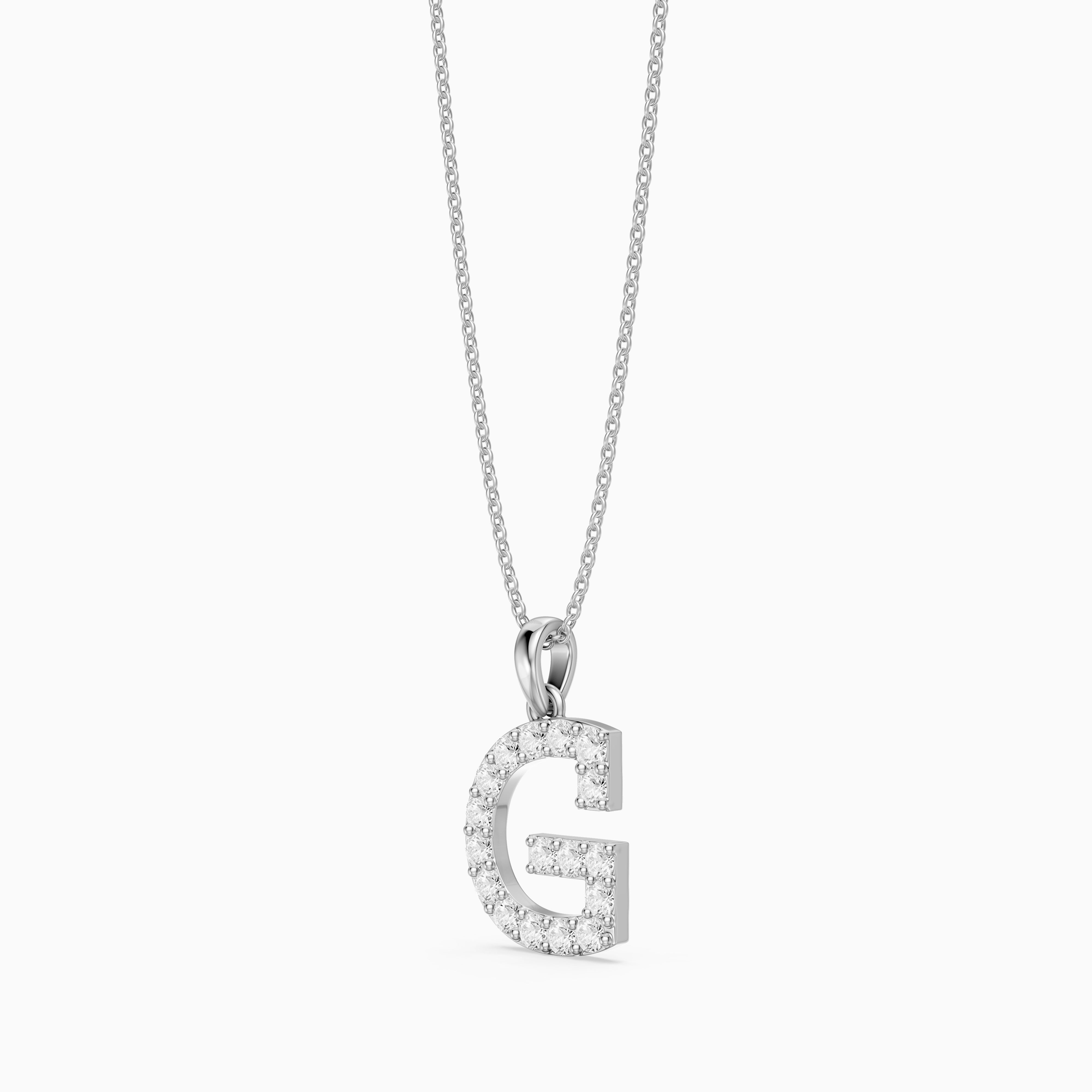 Autumn Lab Grown Diamond G Initial Pendant Necklace