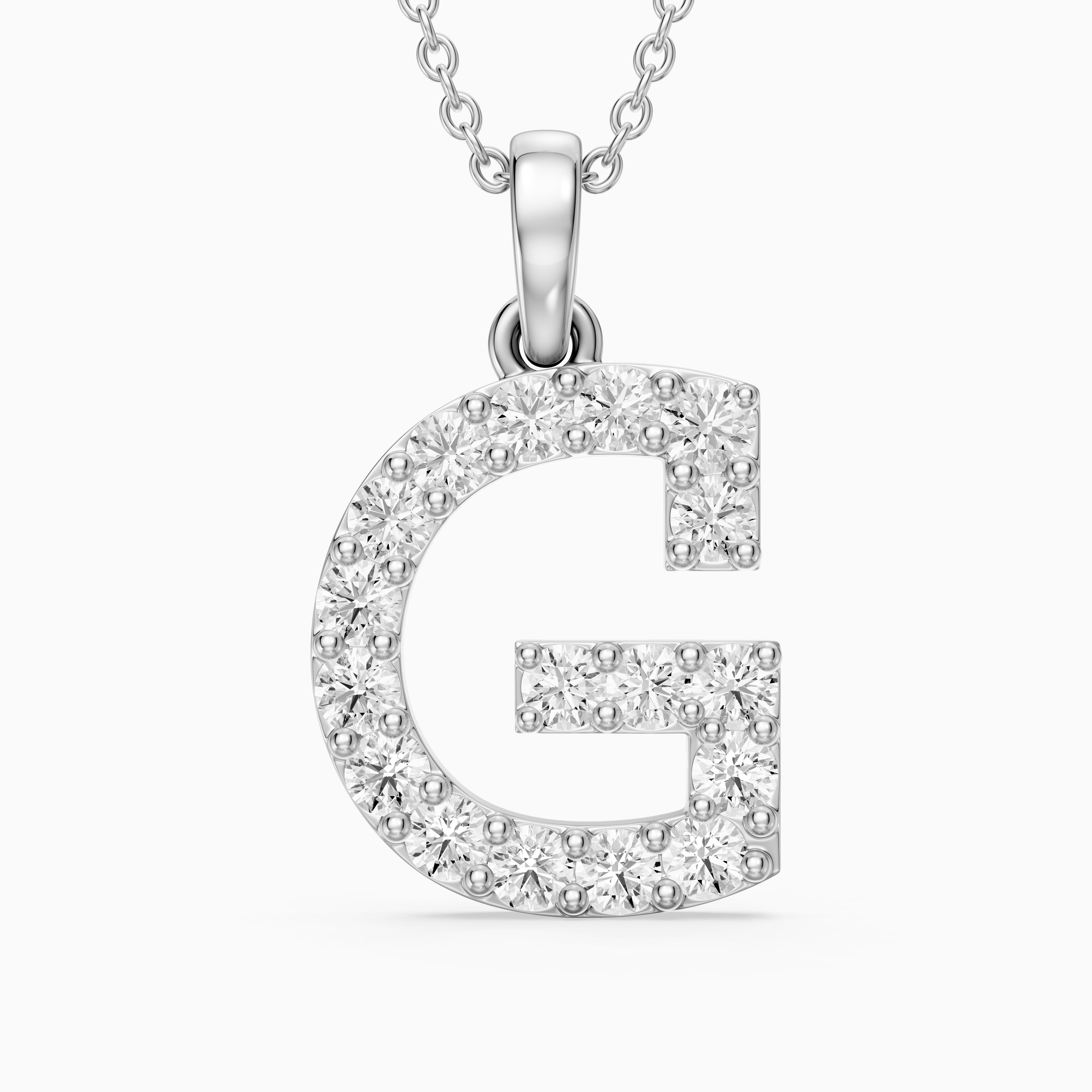 Autumn Lab Grown Diamond G Initial Pendant Necklace