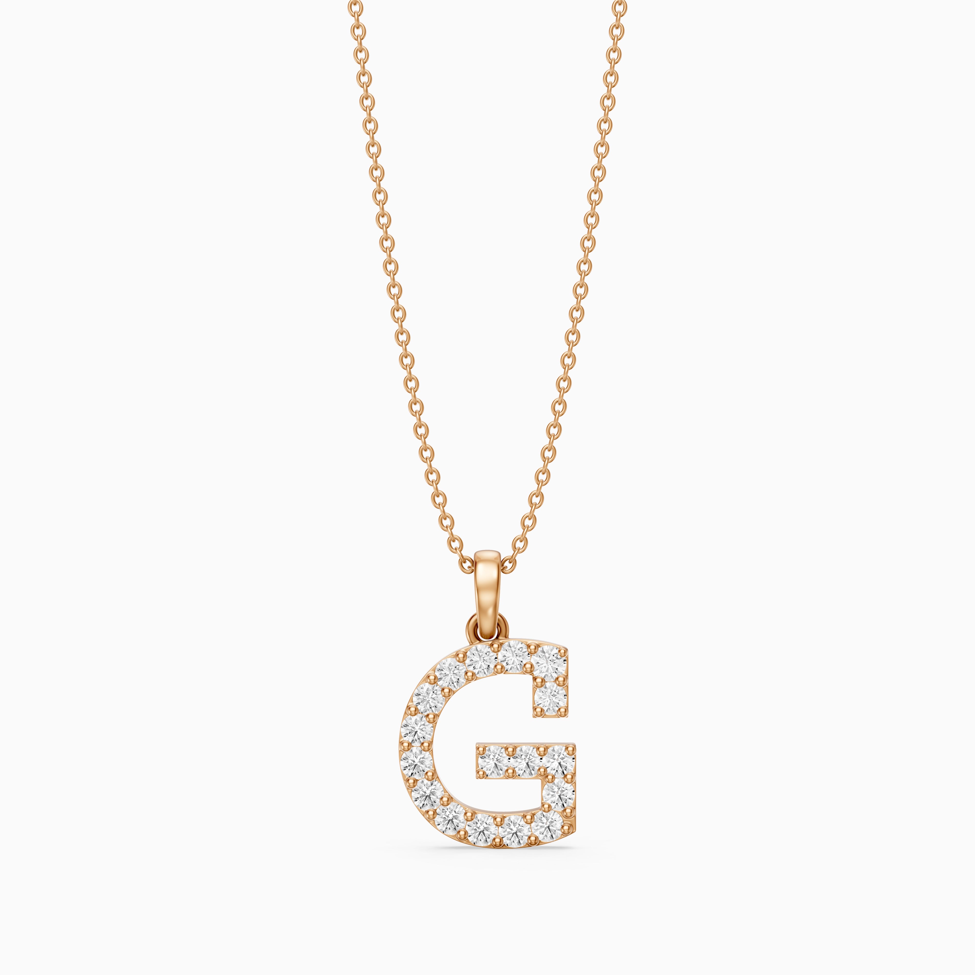 Autumn Lab Grown Diamond G Initial Pendant Necklace